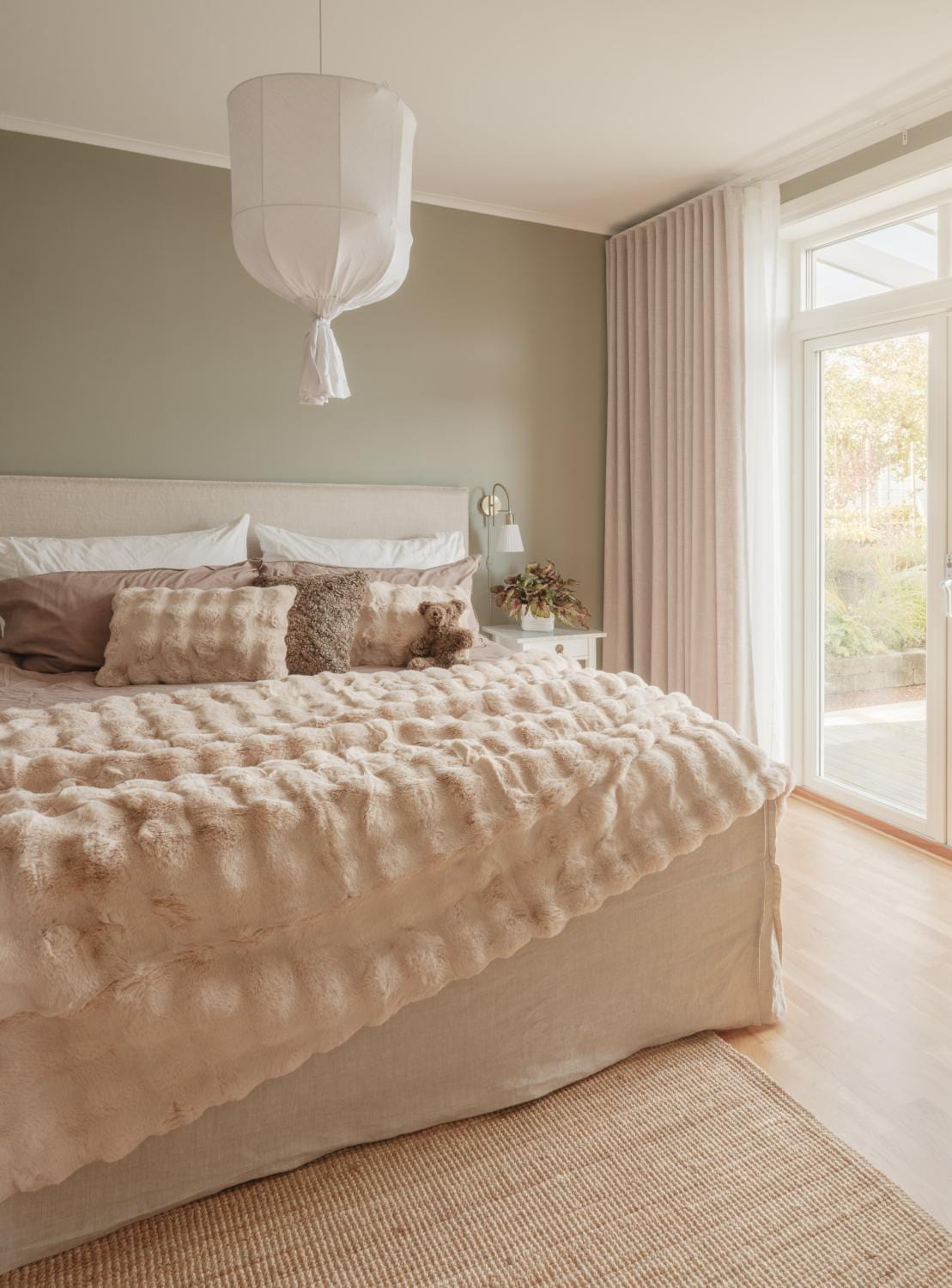 Faux fur tæppe - Beige Lammeskind OtherStuff