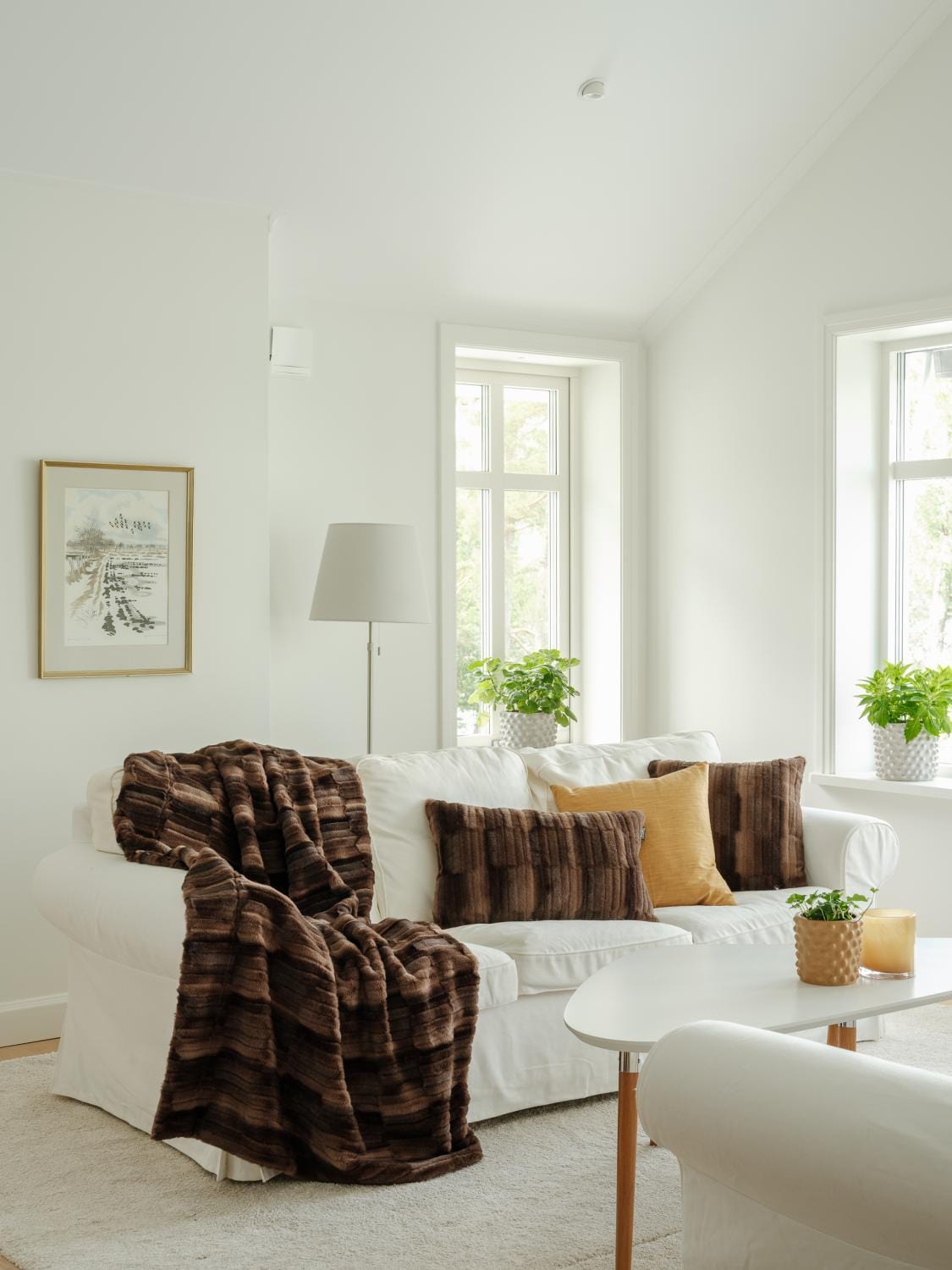 Faux fur tæppe - Chocolate Lammeskind OtherStuff