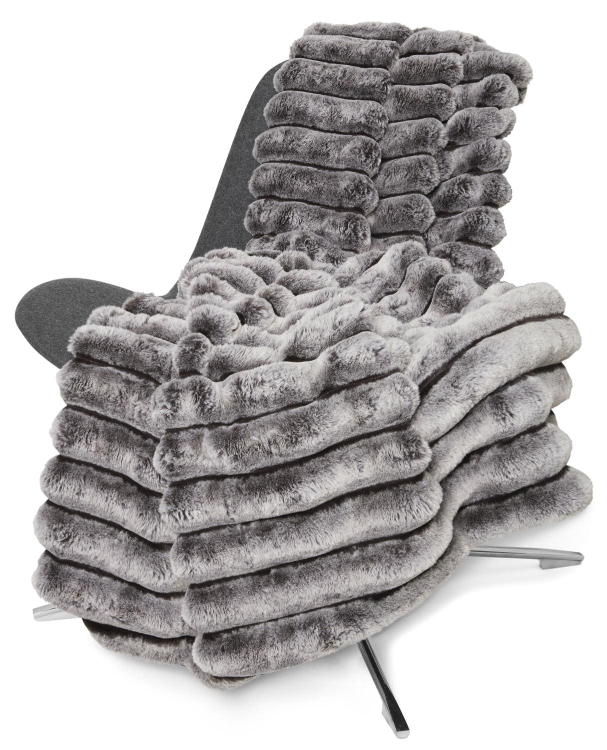 Faux fur tæppe - Smoke Lammeskind OtherStuff