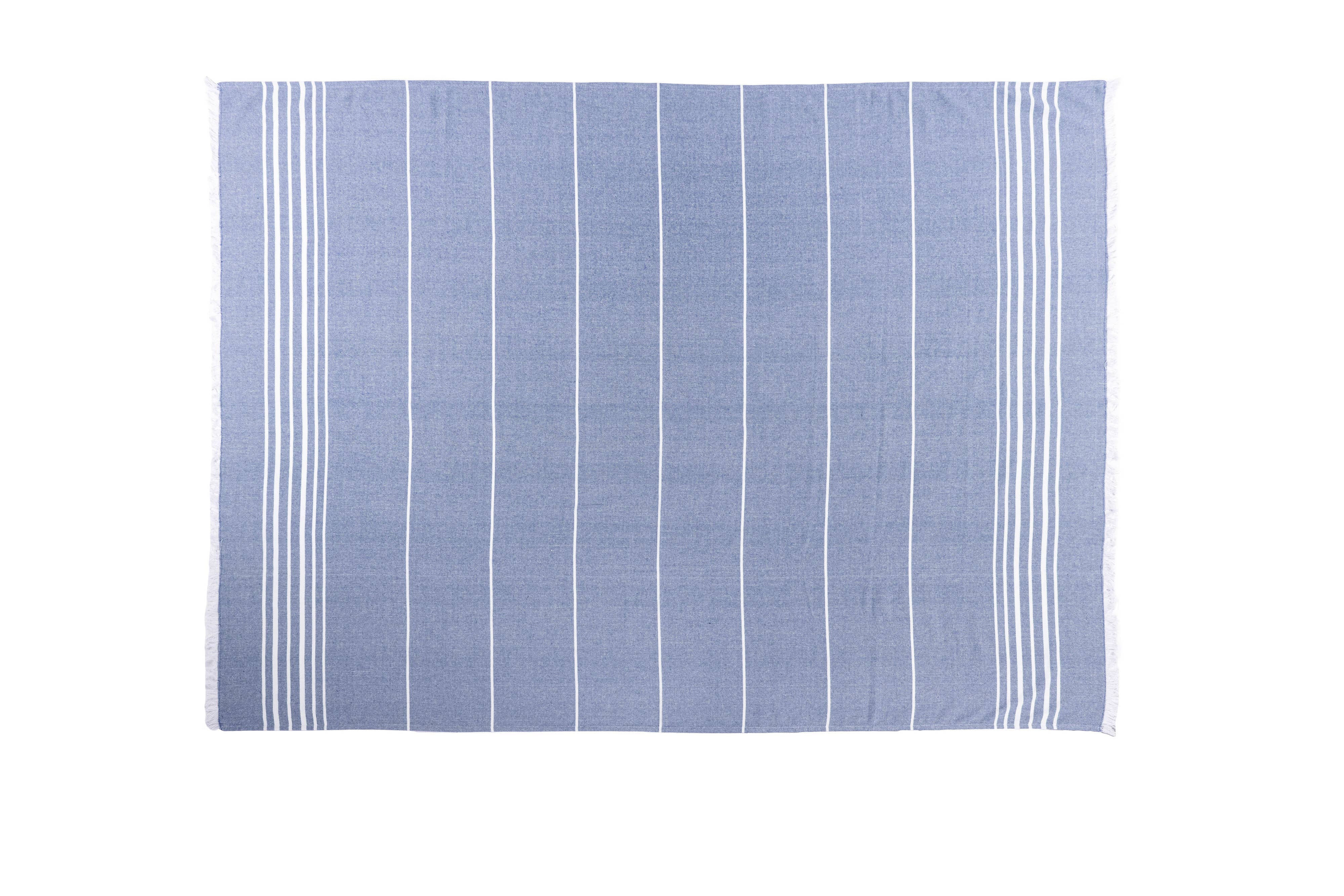Sommerplaid SOLENE - 150x200 cm: Blå Tiseco
