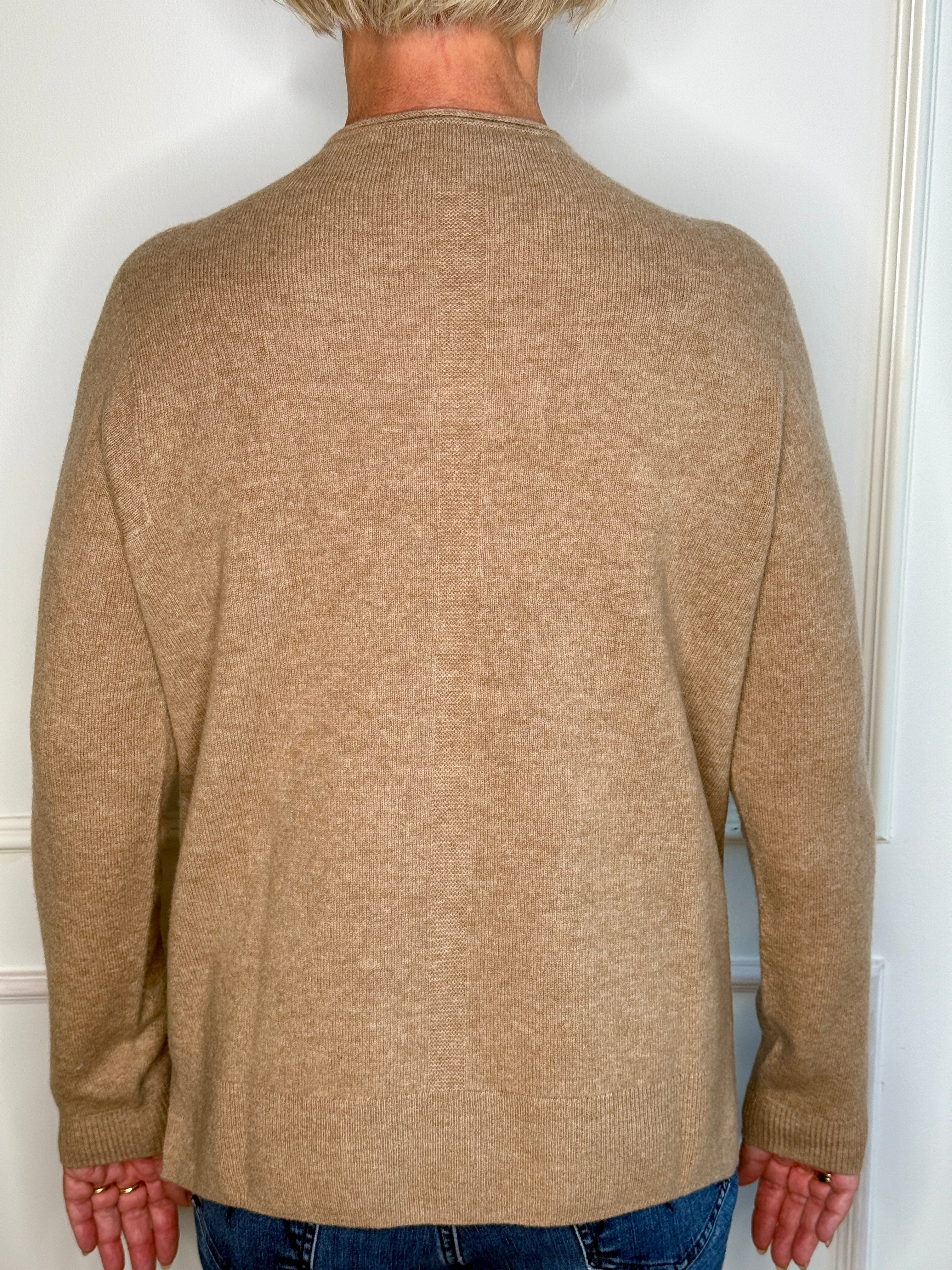 Cardigan brun i 10% cashmere str.38/40 Uldplaiden.dk