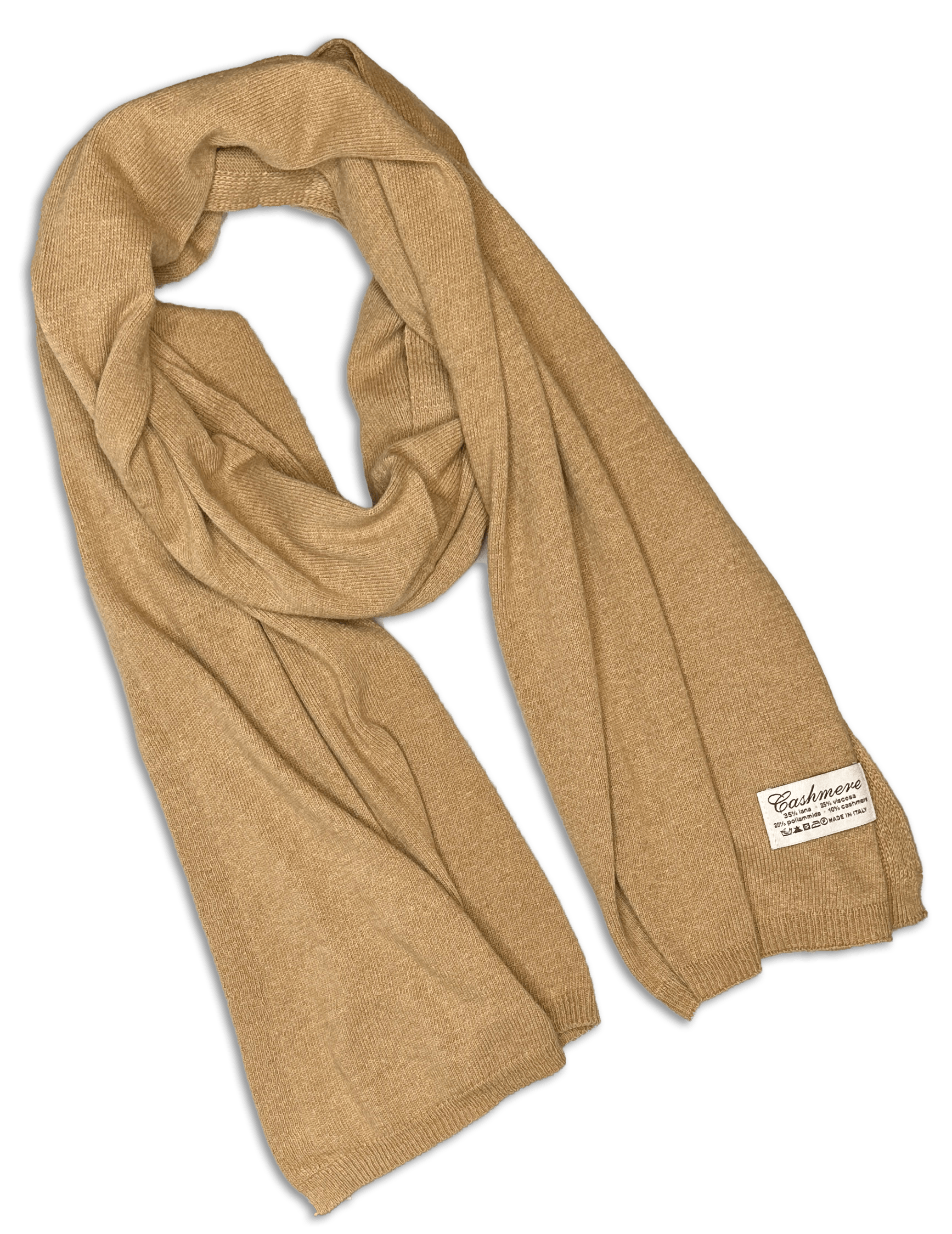 Halstørklæde i 10% cashmere - Camel Uldplaiden.dk