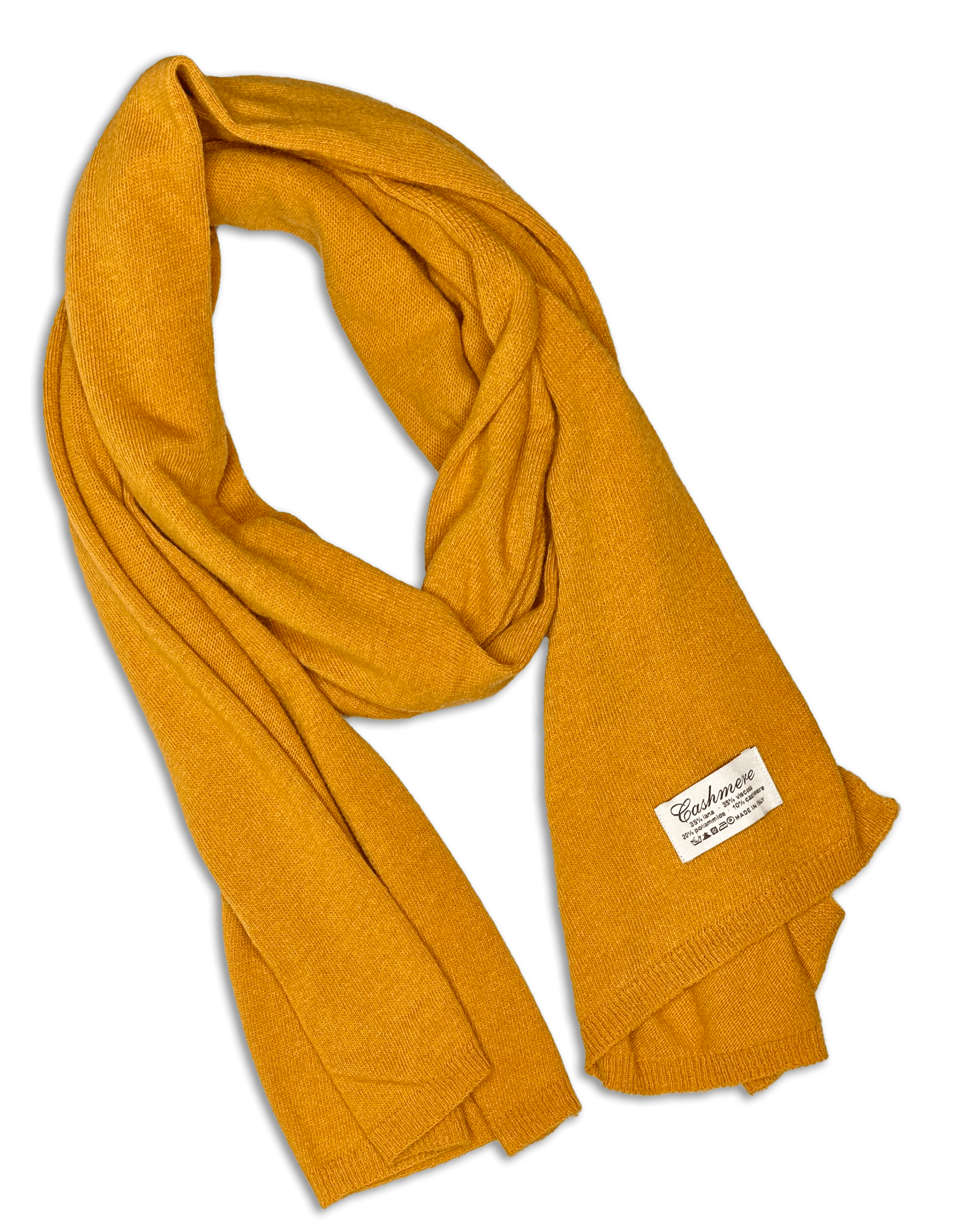 Halstørklæde i 10% cashmere - Mustard Uldplaiden.dk