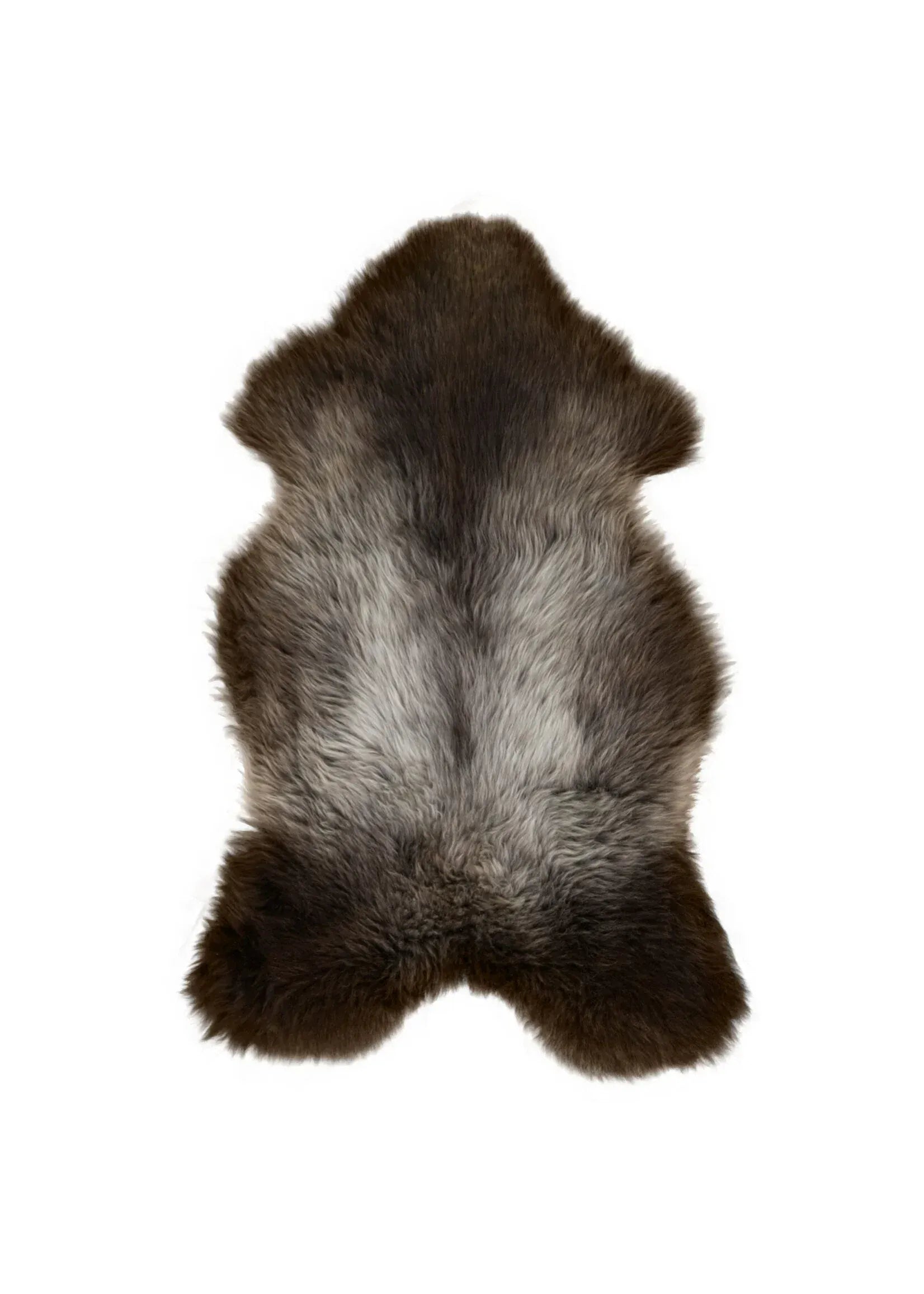 Korthåret lammeskind - Grå/brun melange Uldplaiden.dk