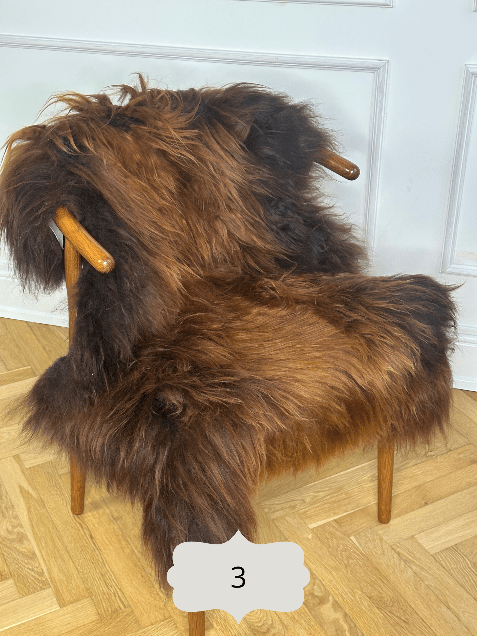 Langhåret lammeskind - Brun Uldplaiden.dk