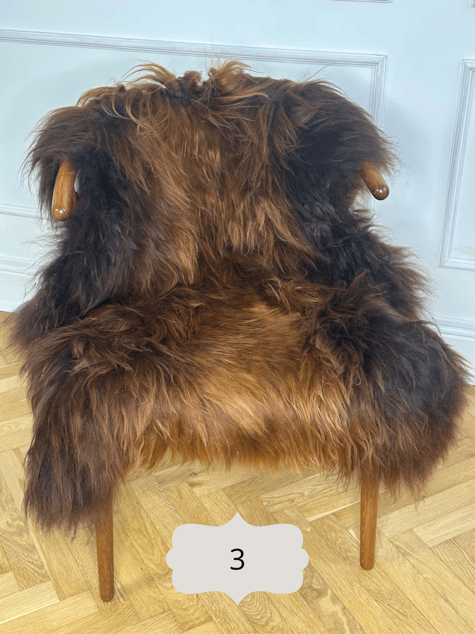 Langhåret lammeskind - Brun Uldplaiden.dk