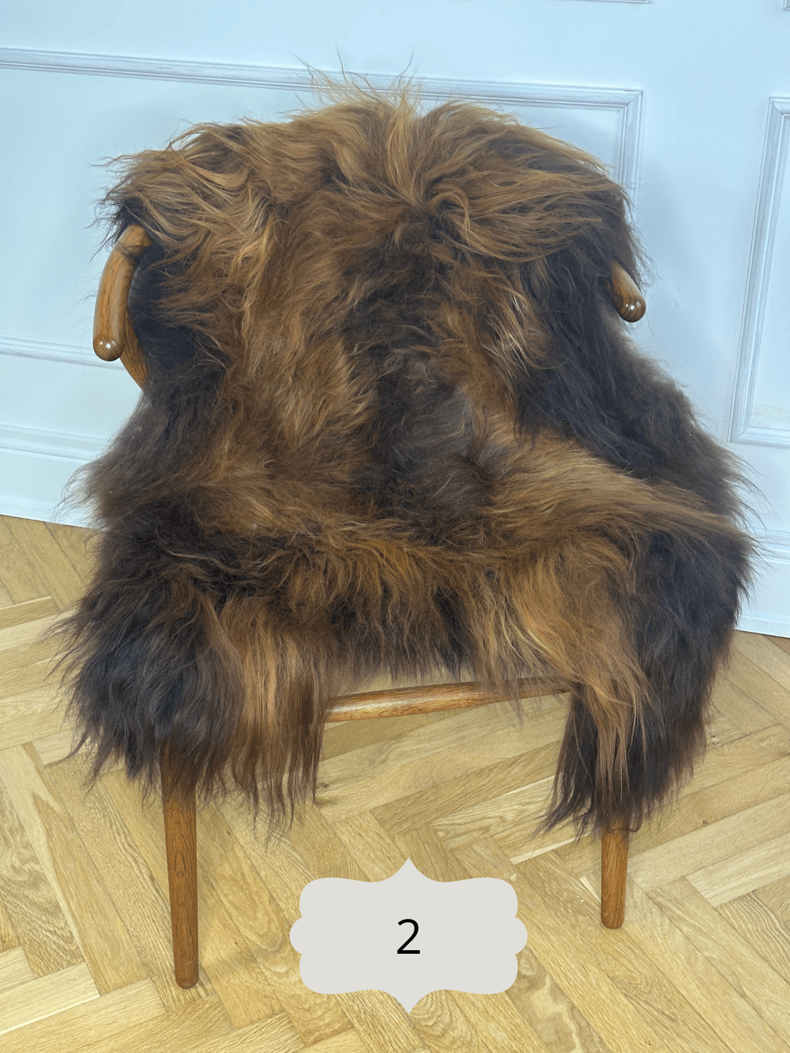 Langhåret lammeskind - Brun Uldplaiden.dk