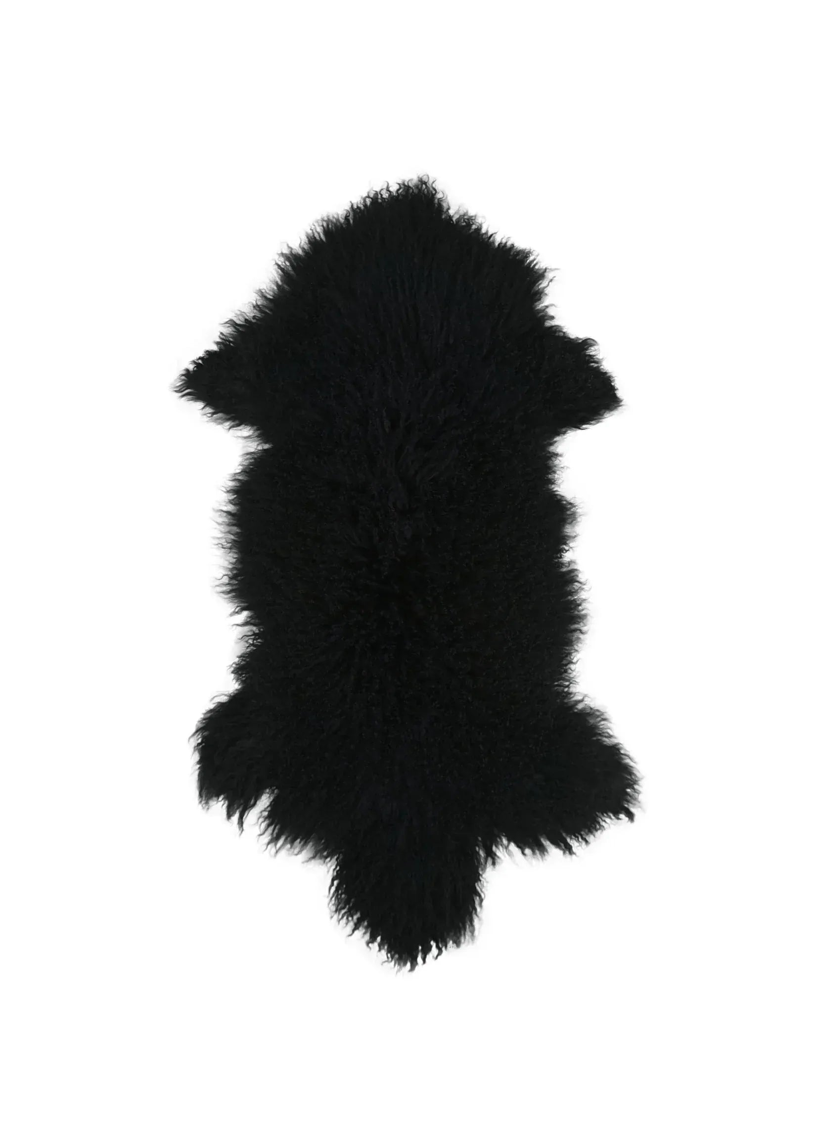 Langhåret  lammeskind - Sort Uldplaiden.dk