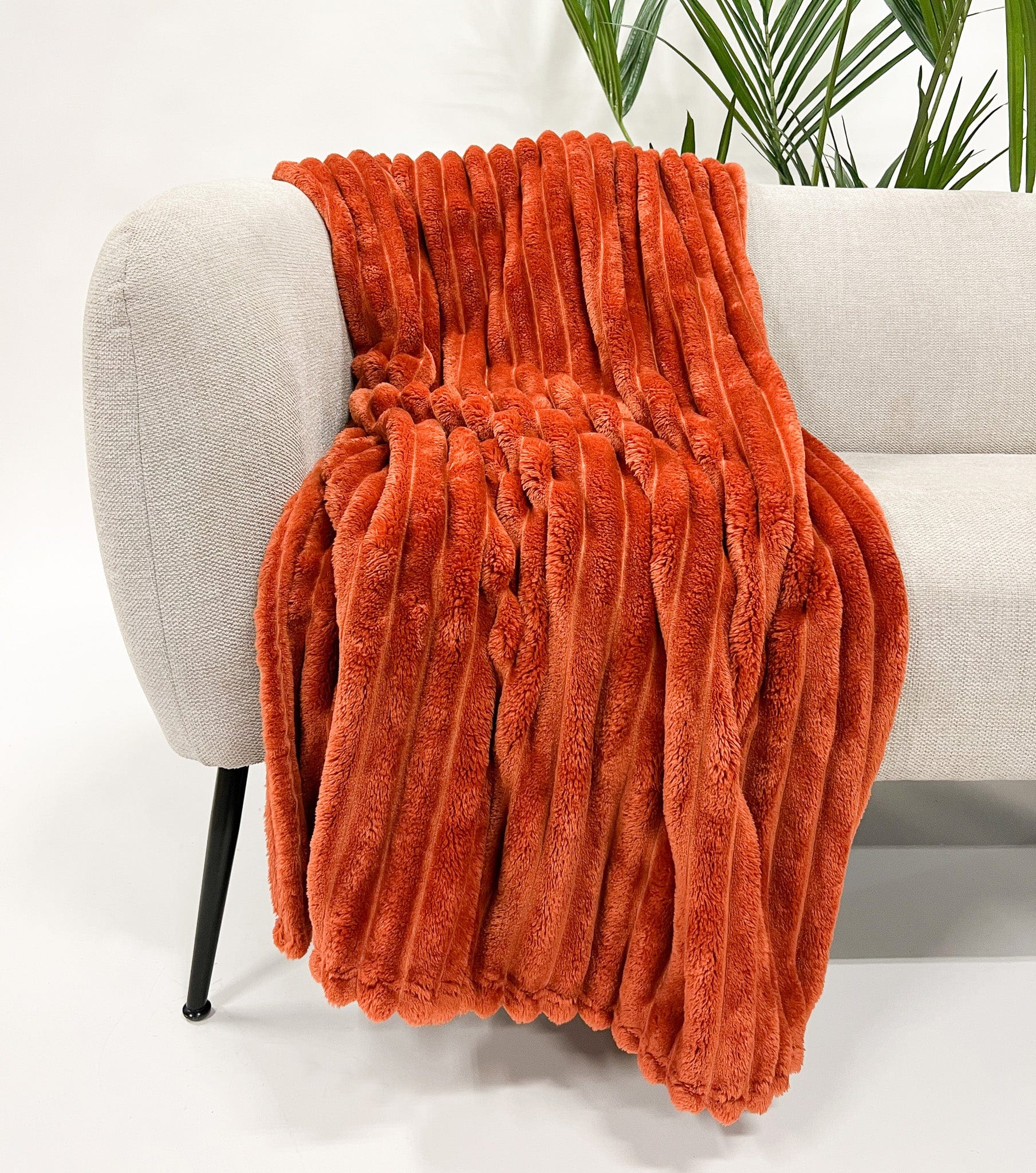 Fleece plaid i Orange (150x200cm) Plaid Uldplaiden.dk
