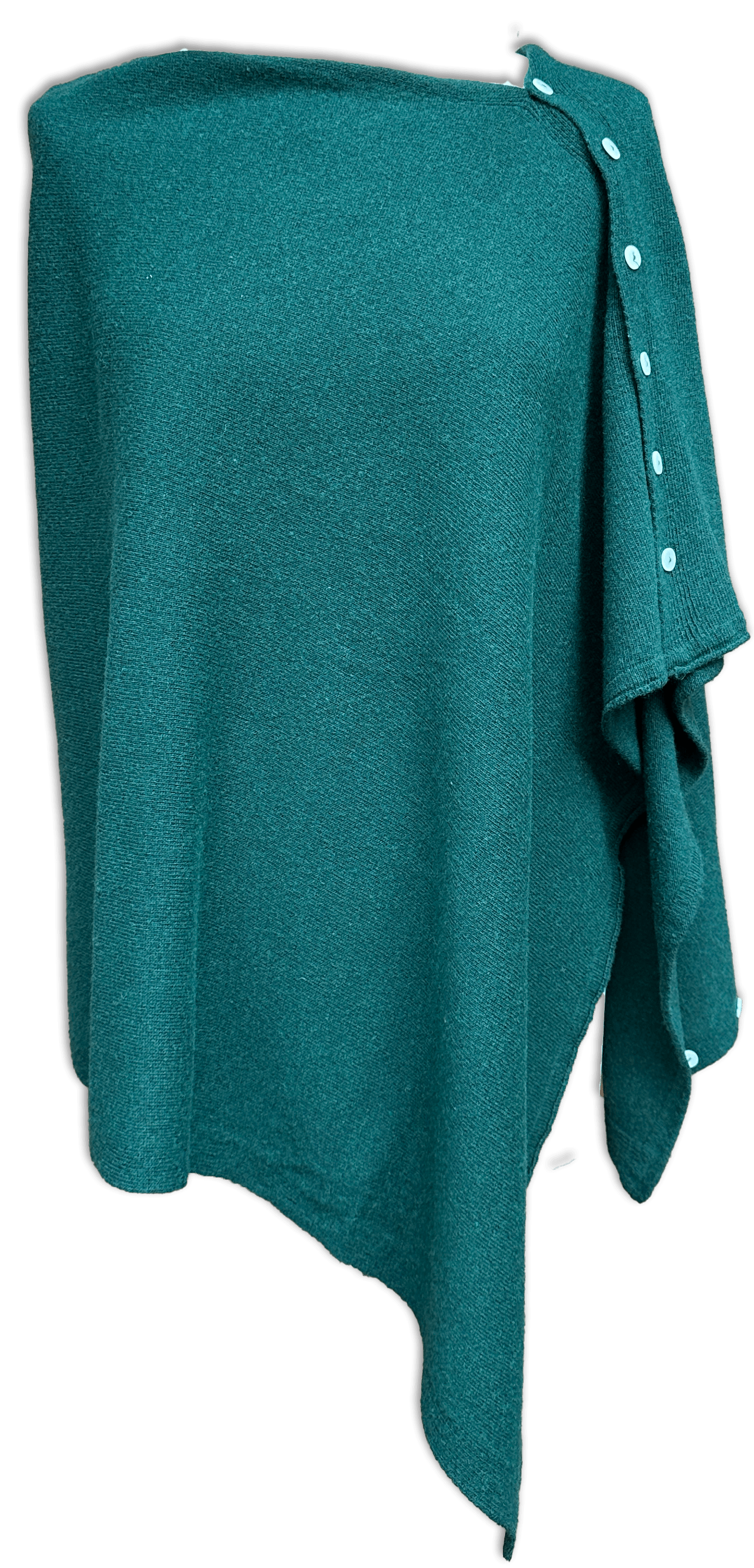 Poncho i 10% Cashmere - Flaskegrøn Uldplaiden.dk