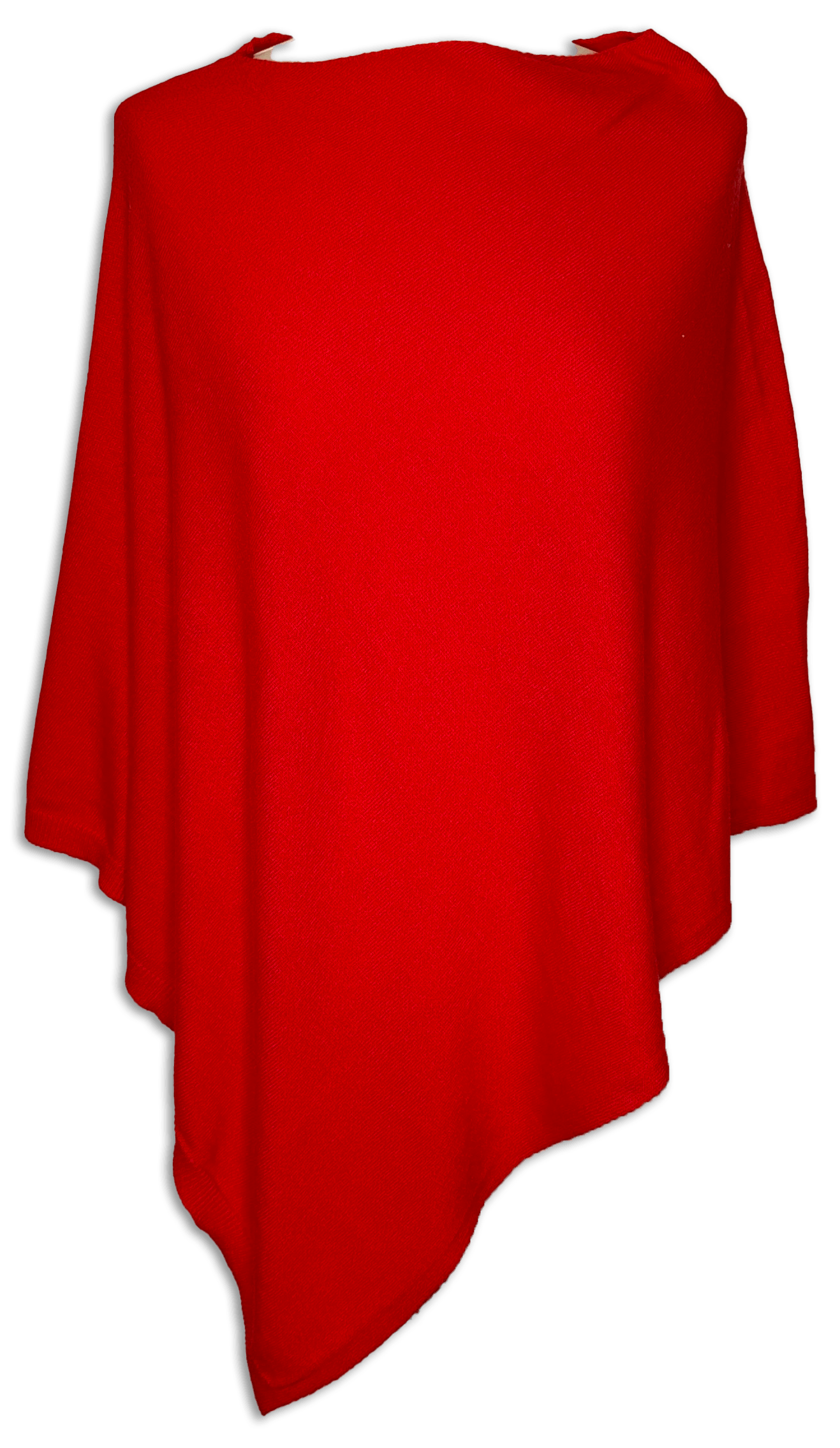 Poncho i 10% Cashmere - Rød Uldplaiden.dk