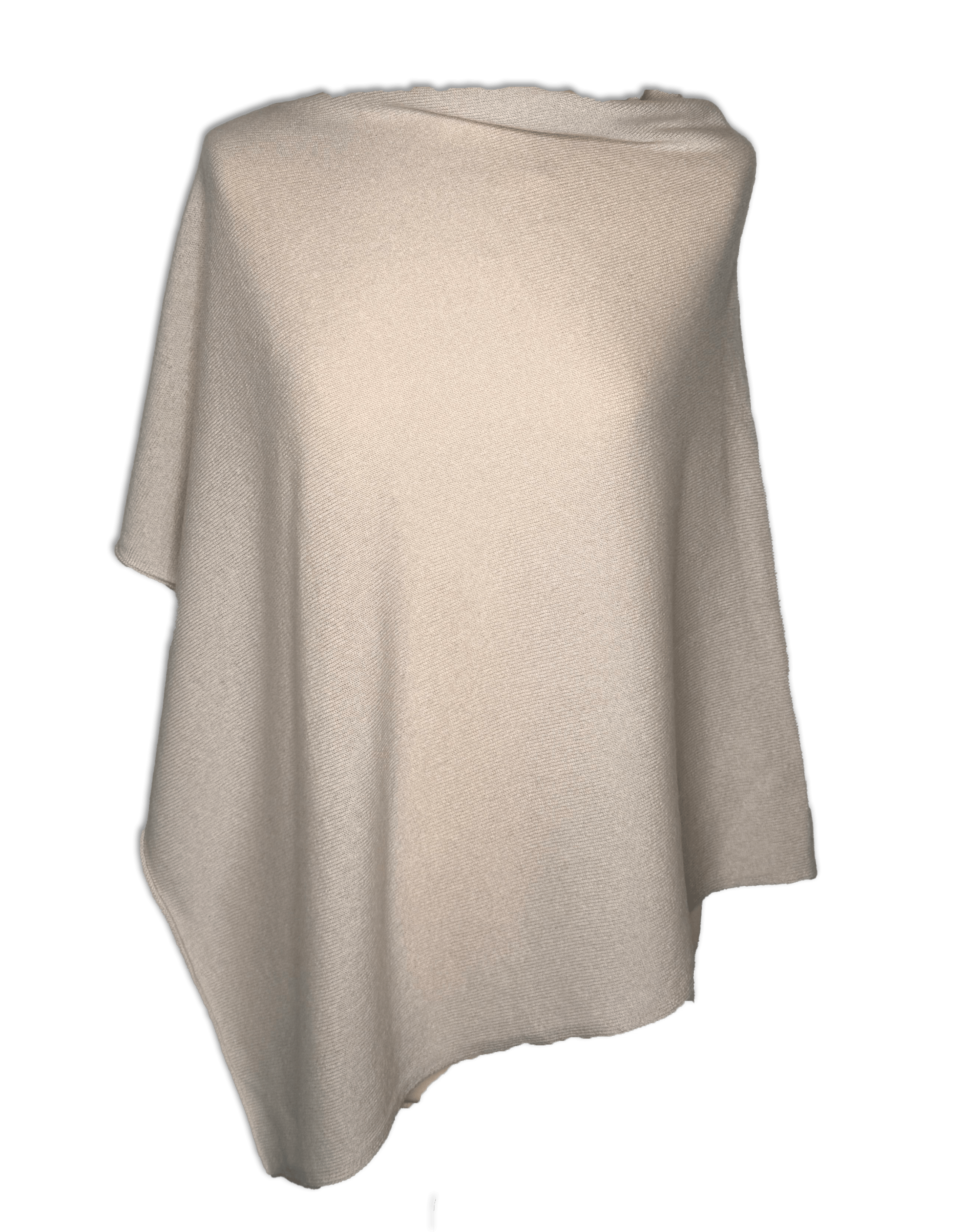 Poncho i 100% cashmere - Sand Uldplaiden.dk