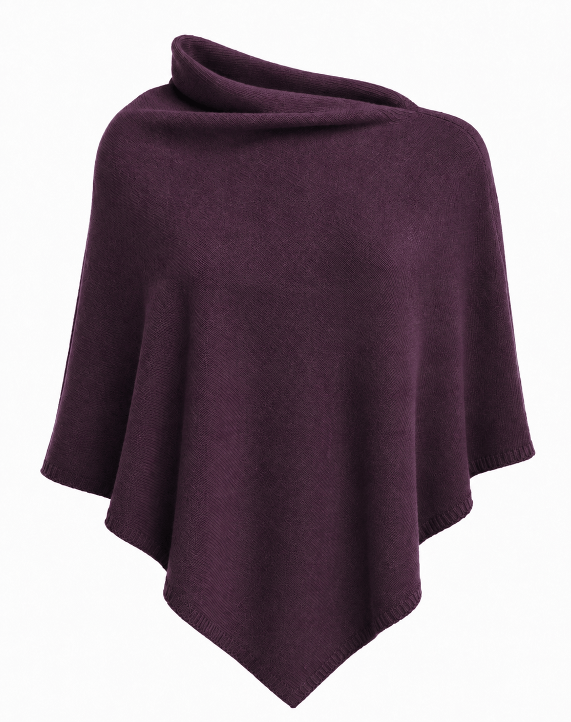 Poncho i 5% cashmere - Blomme One size Uldplaiden.dk
