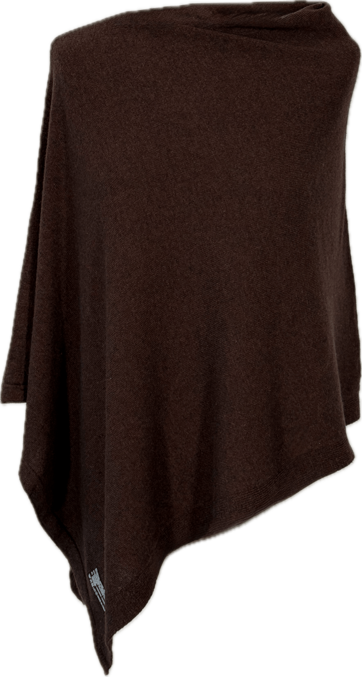 Poncho i 5% cashmere - Brun Uldplaiden.dk
