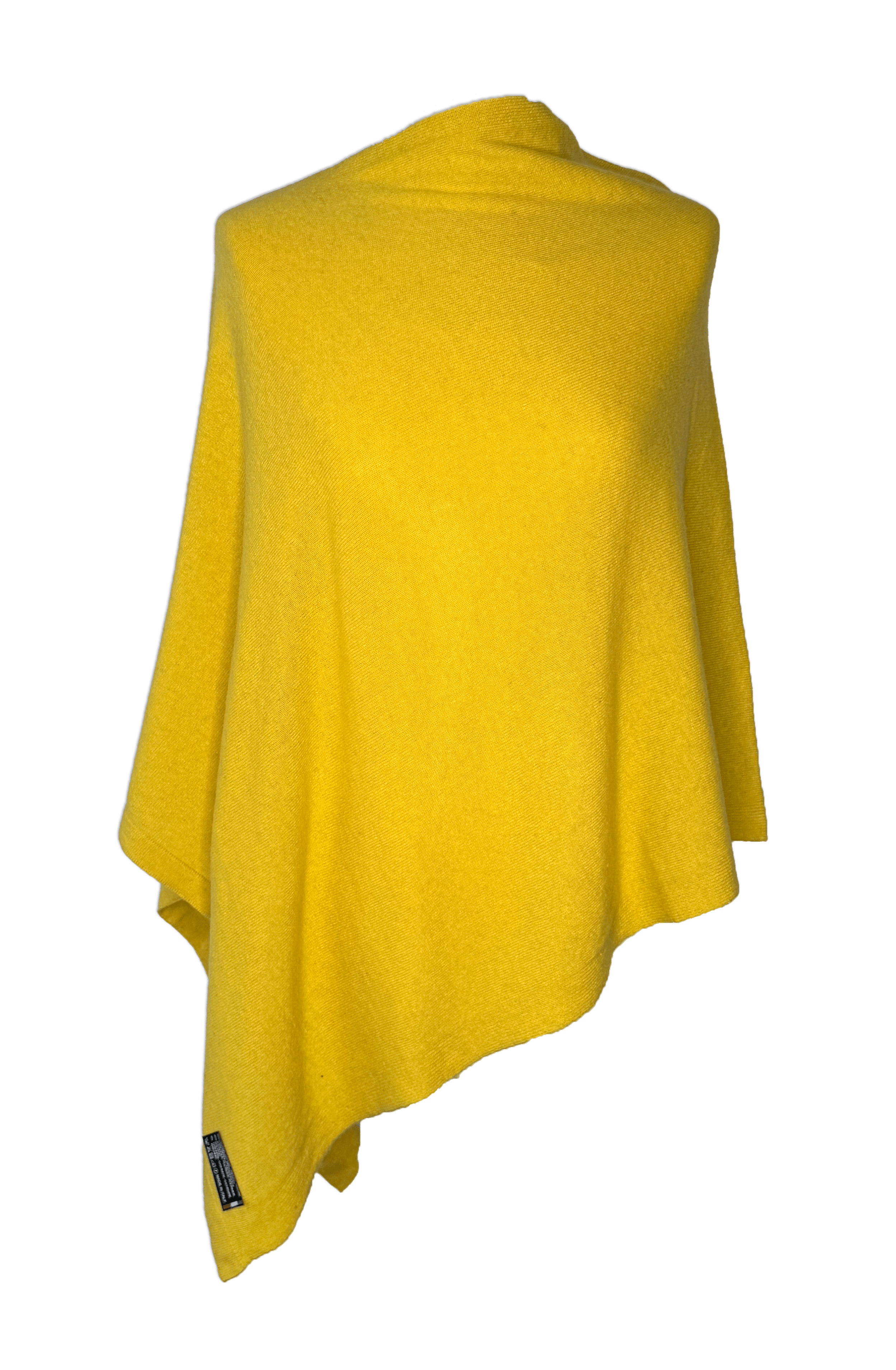 Poncho i 5% cashmere - Gul Uldplaiden.dk