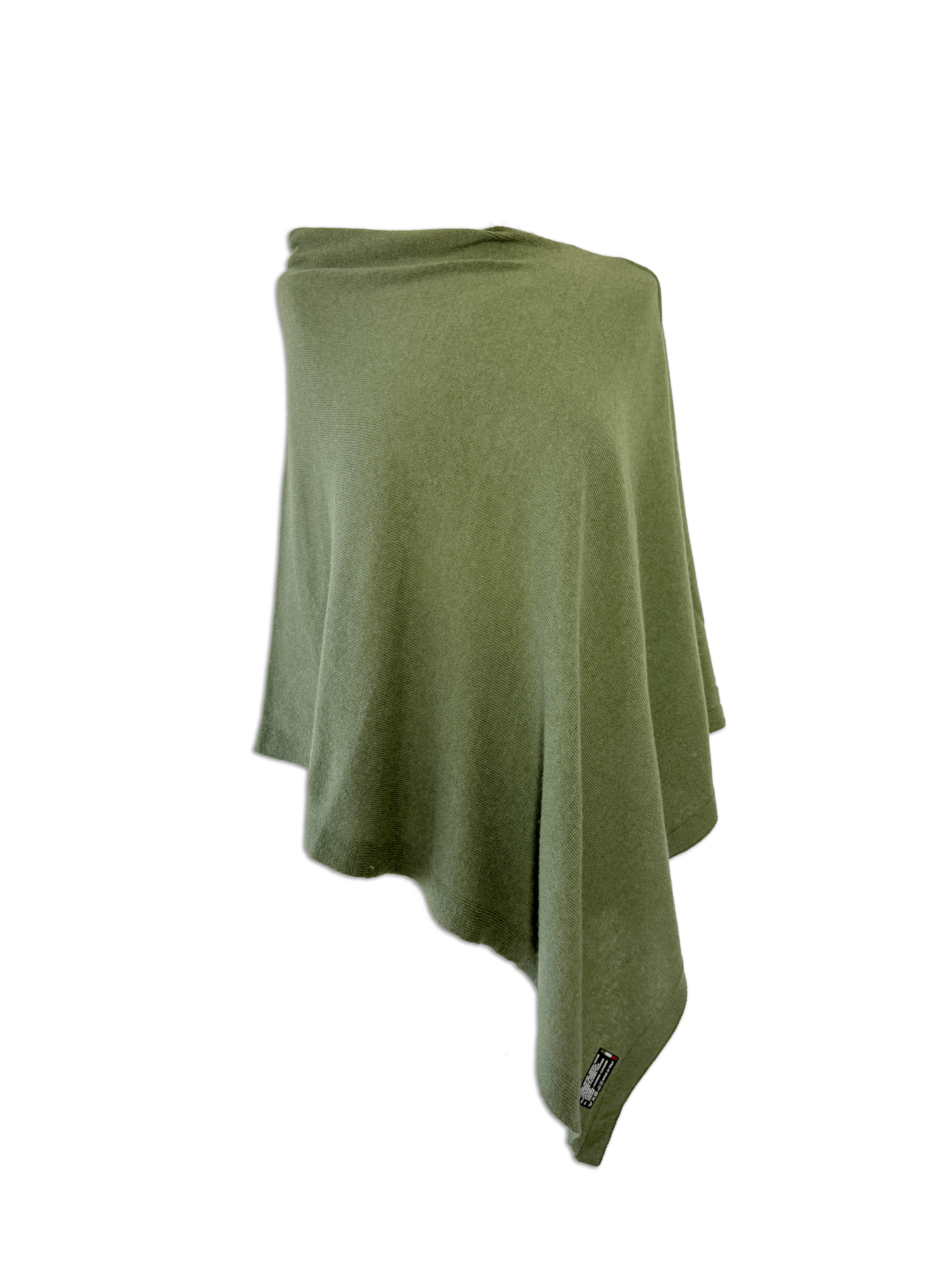 Poncho i 5% cashmere - Mørkegrøn Uldplaiden.dk