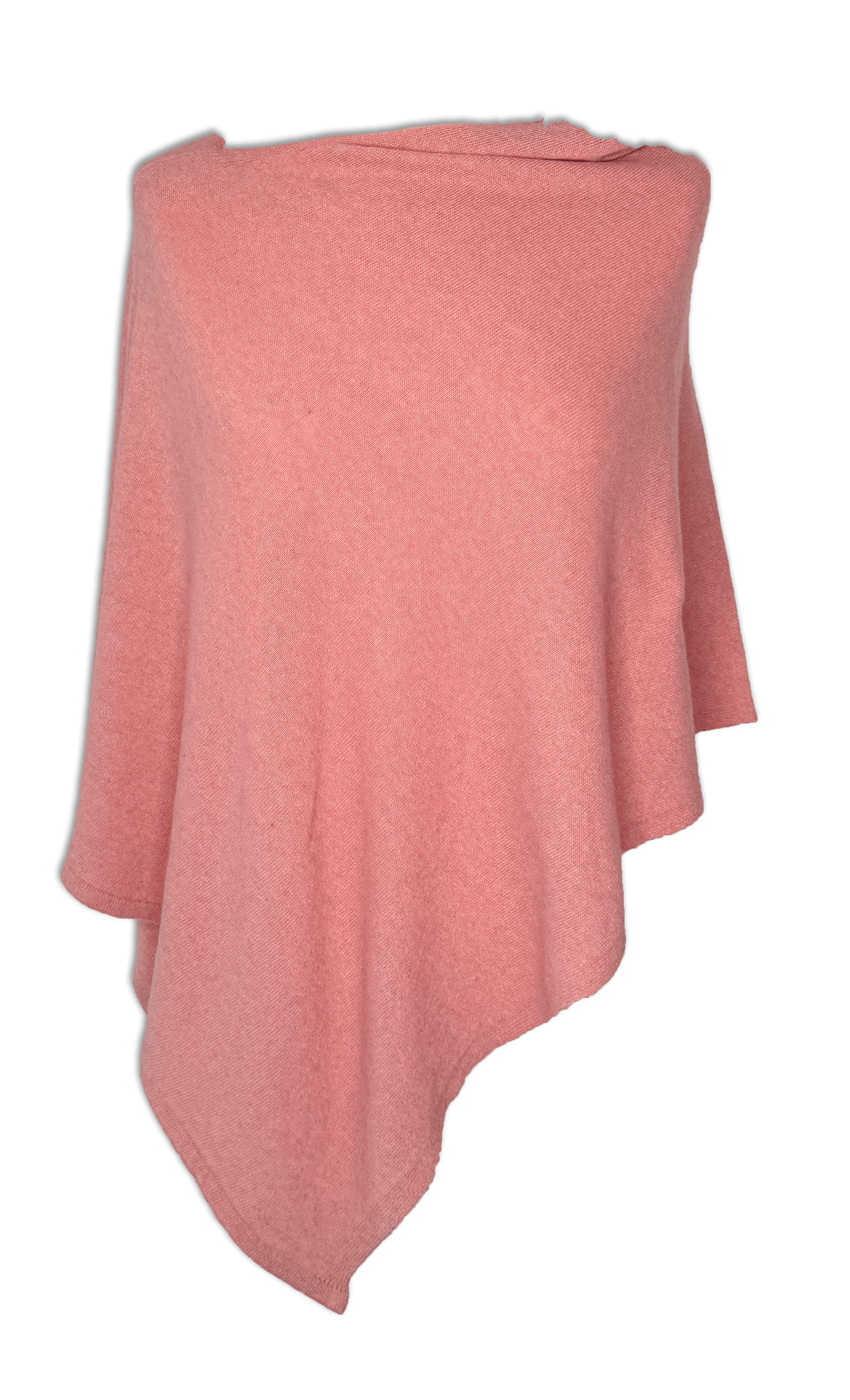 Poncho i 5% cashmere - Rosa Uldplaiden.dk