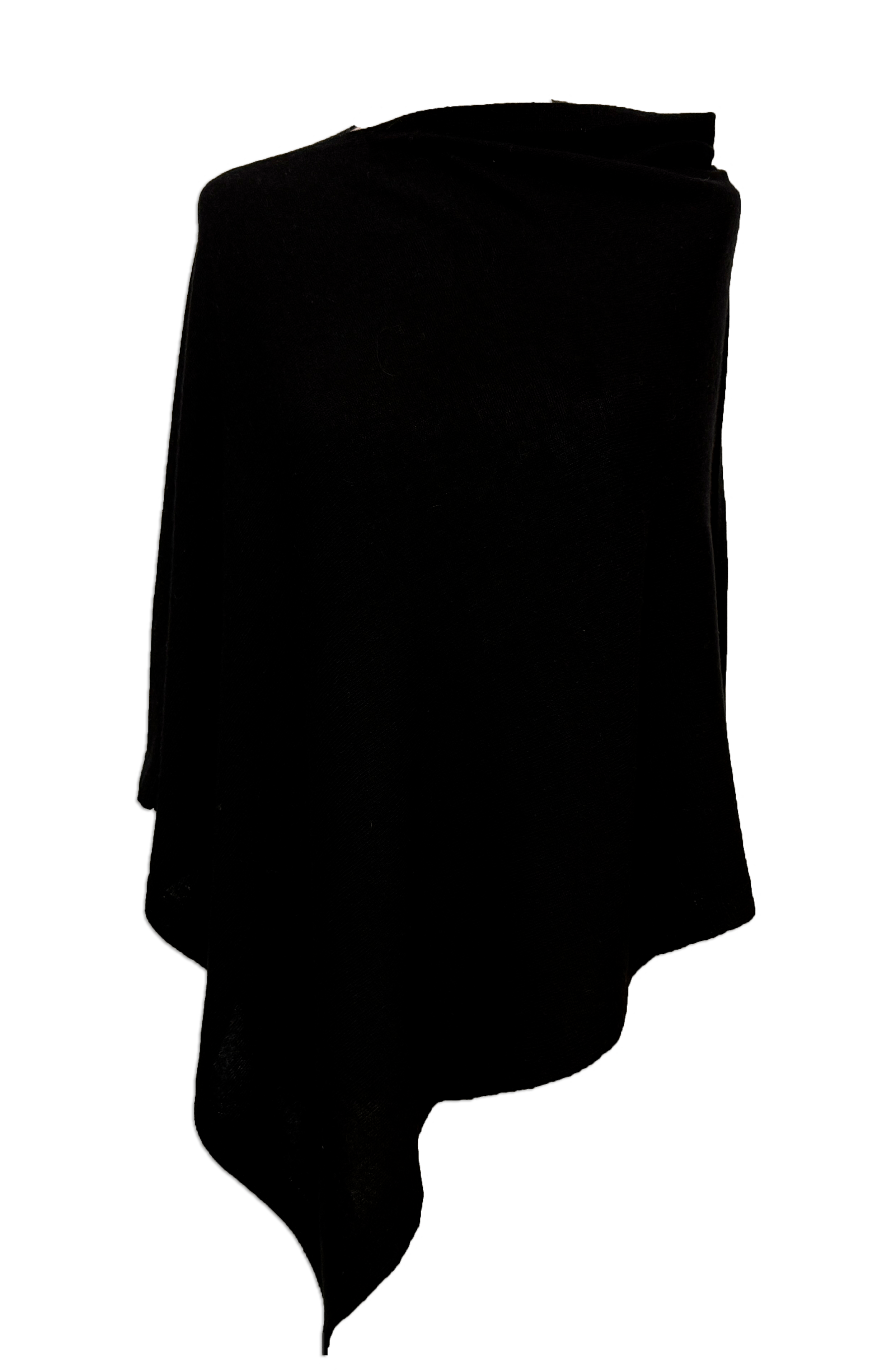 Poncho i 5% cashmere - Sort Uldplaiden.dk