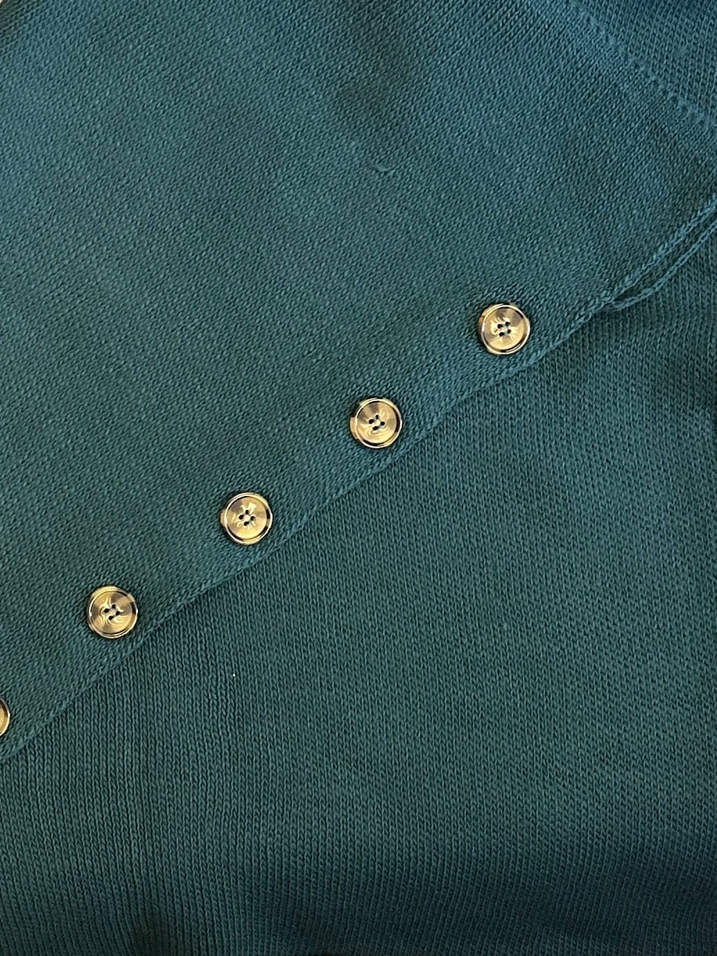 Poncho med knapper - blågrøn Uldplaiden.dk