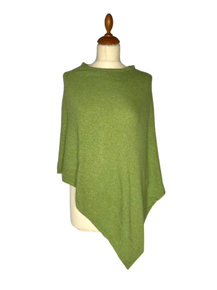 Poncho i 5% cashmere - Grøn (80x100cm) Poncho Uldplaiden.dk