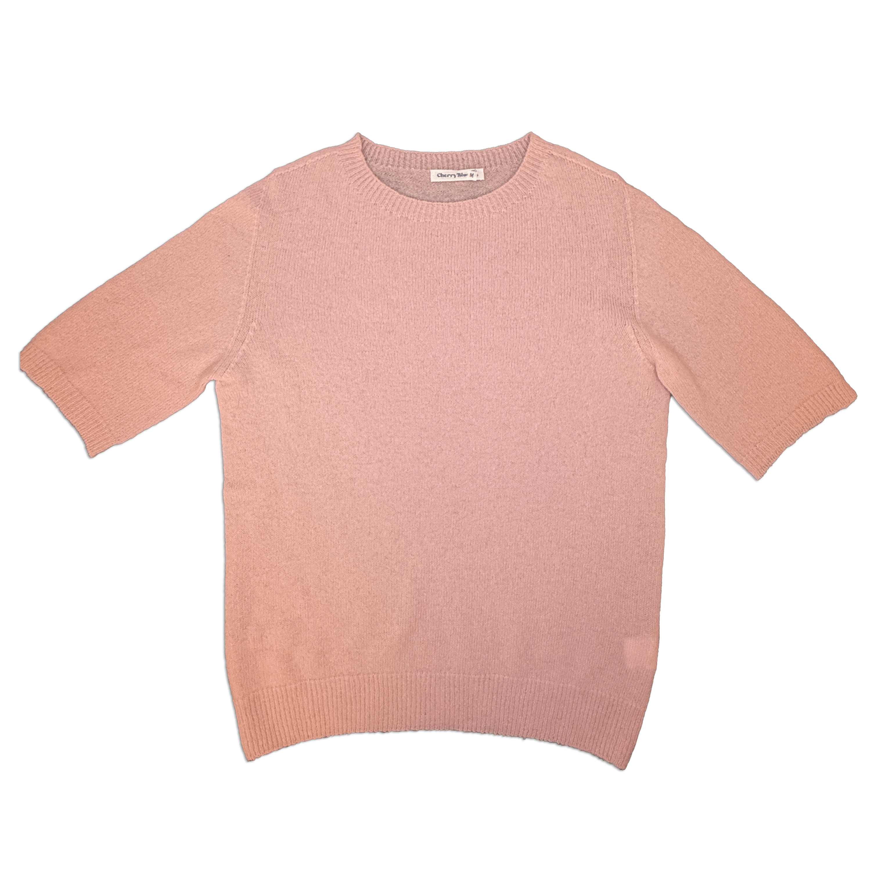 Trøje m. korte ærmer rosa i 100% cashmere trøje Uldplaiden.dk