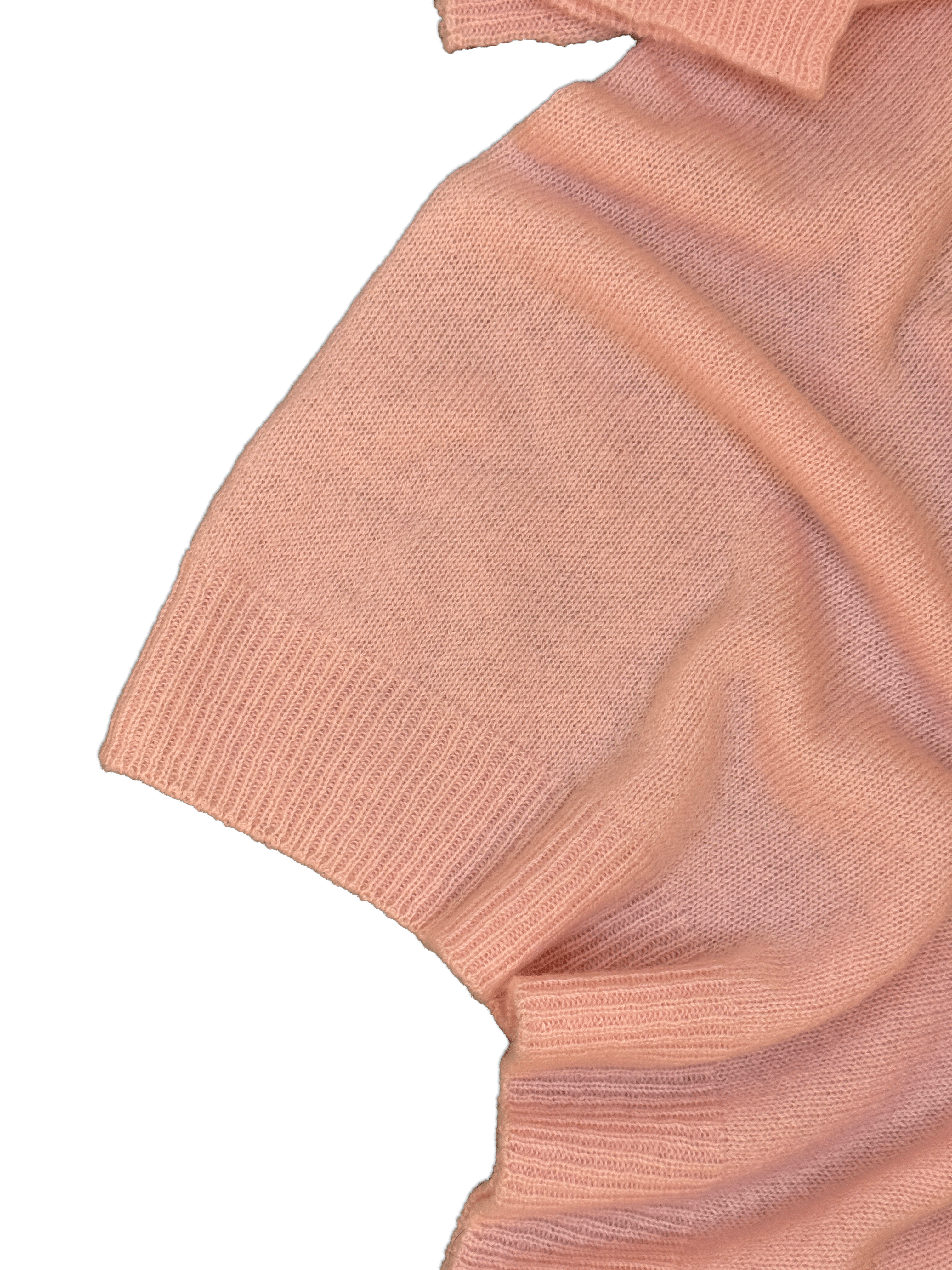 Trøje m. korte ærmer rosa i 100% cashmere trøje Uldplaiden.dk