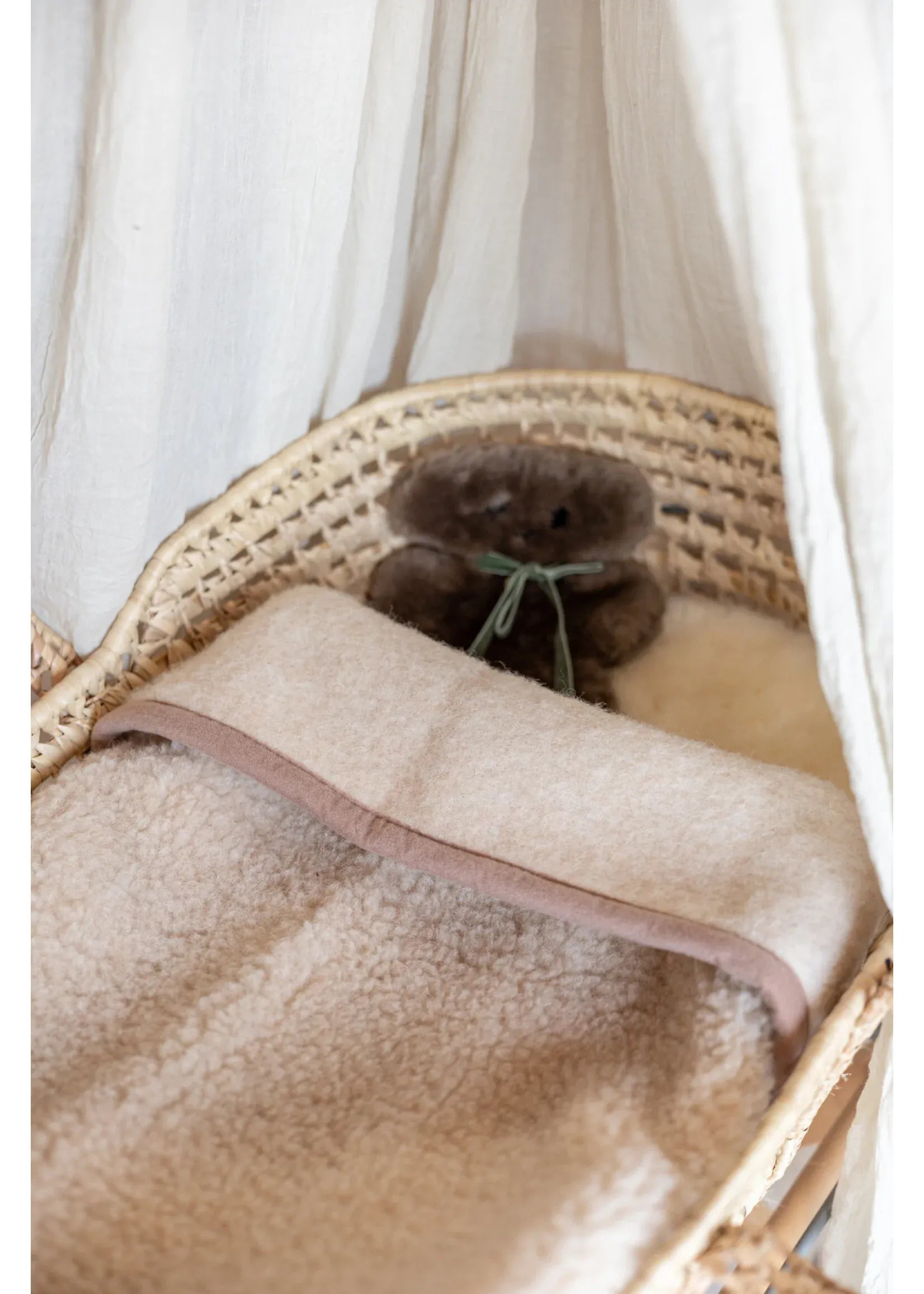 Uldplaid til baby - Camel Uldplaiden.dk