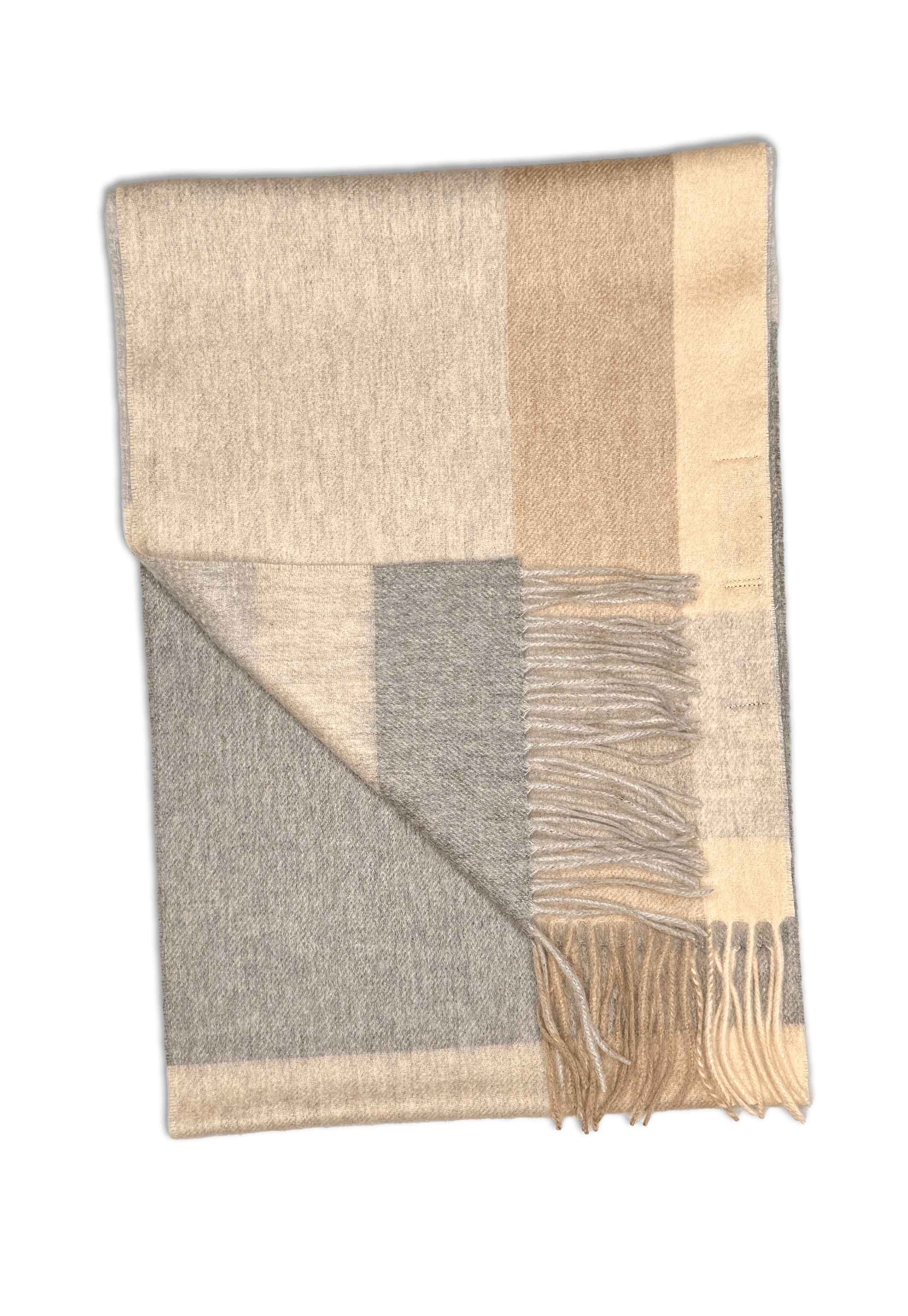 Halstørklæde i 100% Cashmere Rosa/Beige ternet 30x180 cm (kopi) Halstørklæde Uldplaiden