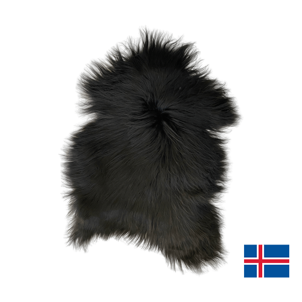 Islandsk Lammeskind - Sort (X-Large) Lammeskind Uldplaiden