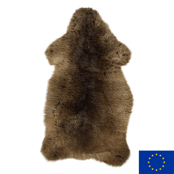 Lammeskind - Mørkebrun (Large) Lammeskind Uldplaiden