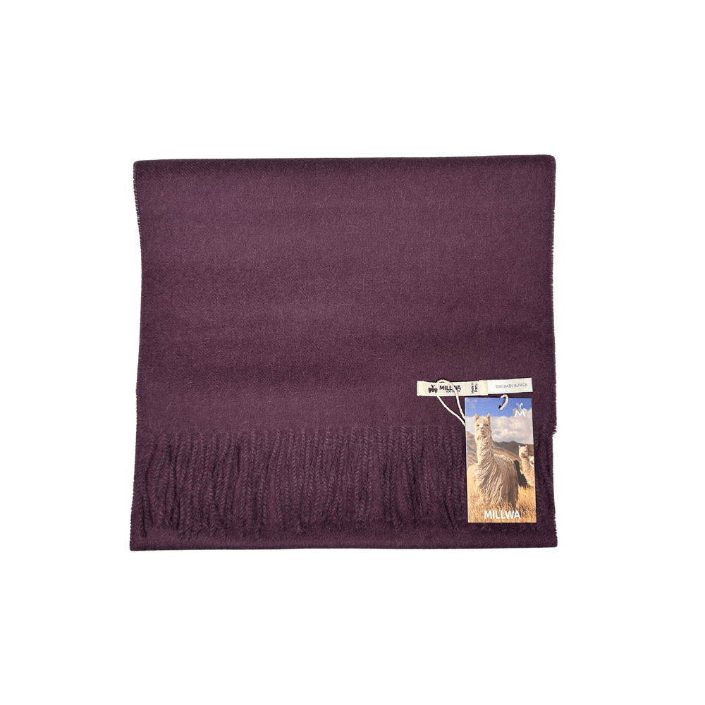 Halstørklæde i 100% baby alpaca uld - aubergine Tørklæder og sjaler Uldplaiden