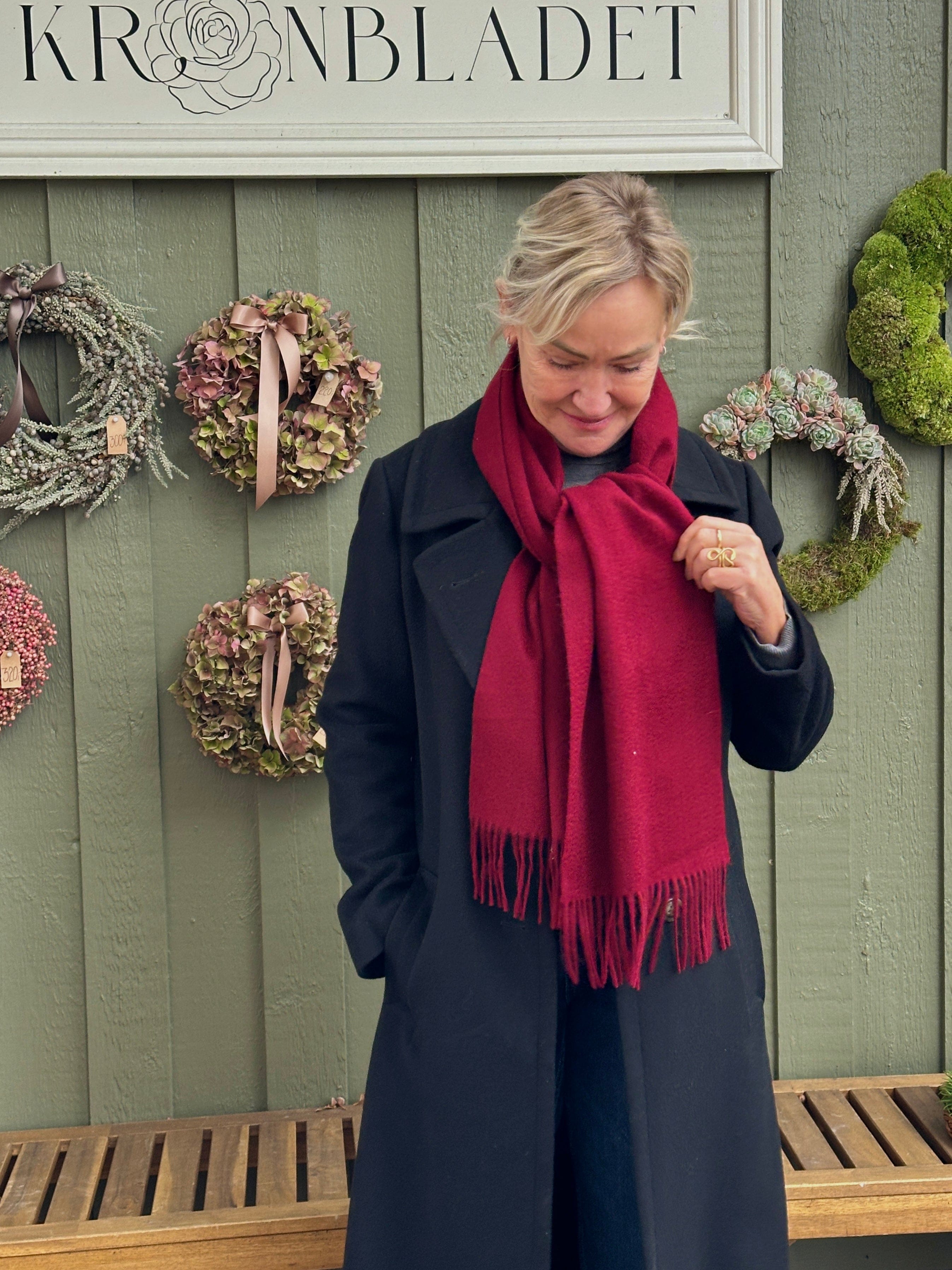 Halstørklæde i 100% cashmere - Bordeaux Tørklæder og sjaler Uldplaiden