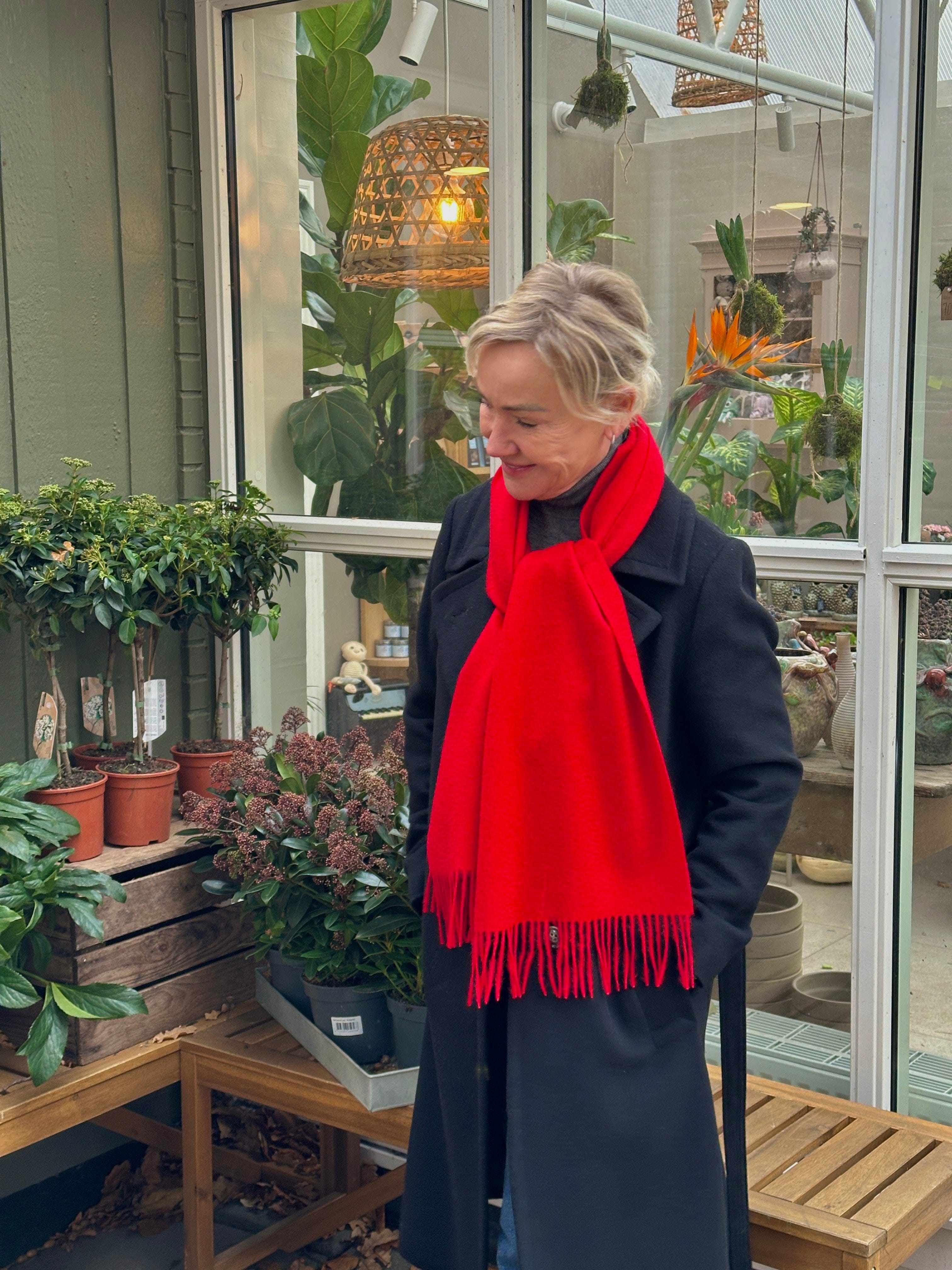 Halstørklæde i 100% cashmere - Rød Tørklæder og sjaler Uldplaiden