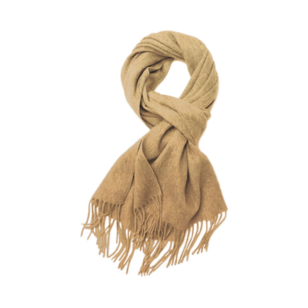 Halstørklæde i 100% Merinould - Camel (30 x 180 cm) Tørklæder og sjaler Uldplaiden