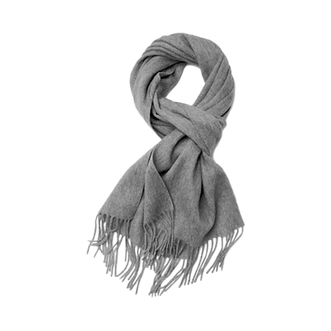Halstørklæde i 100% Merinould - Grå (30 x 180 cm) Tørklæder og sjaler Uldplaiden