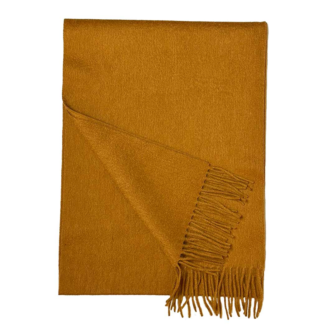 Halstørklæde i 100% Merinould - Mørk Sennepsgul (30 x 180 cm) Tørklæder og sjaler Uldplaiden