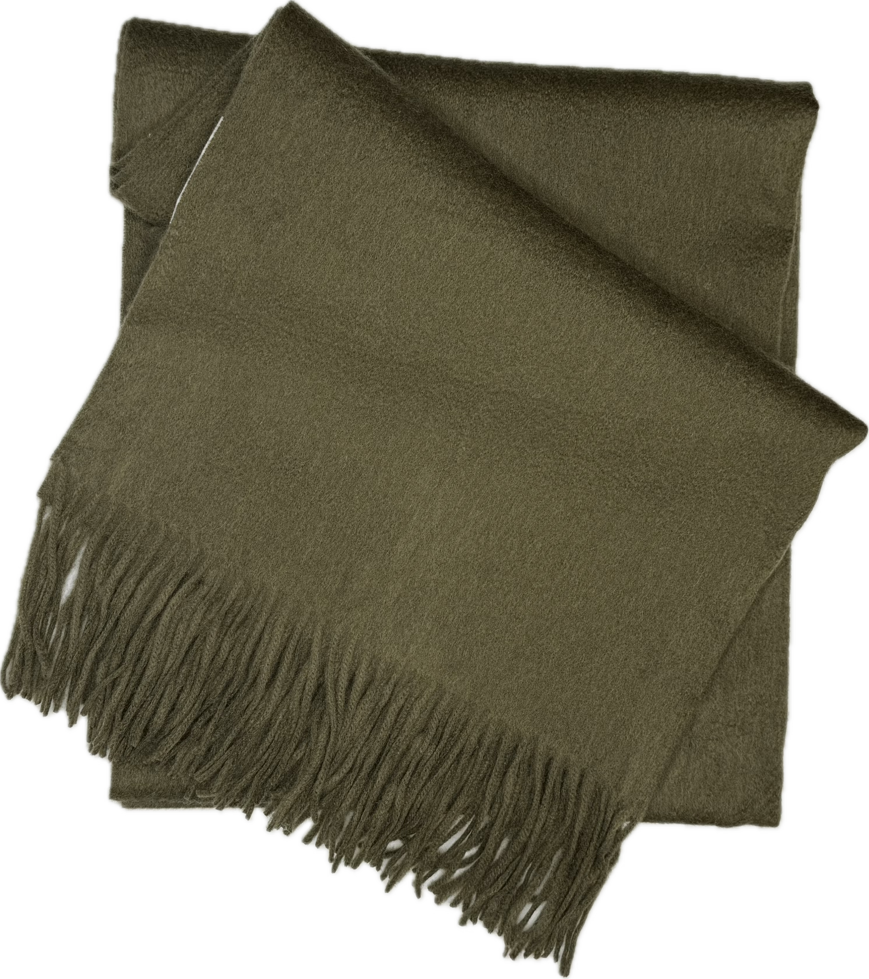 Sjal i 100% Cashmere - Khakigrøn (70x200 cm) Tørklæder og sjaler Uldplaiden