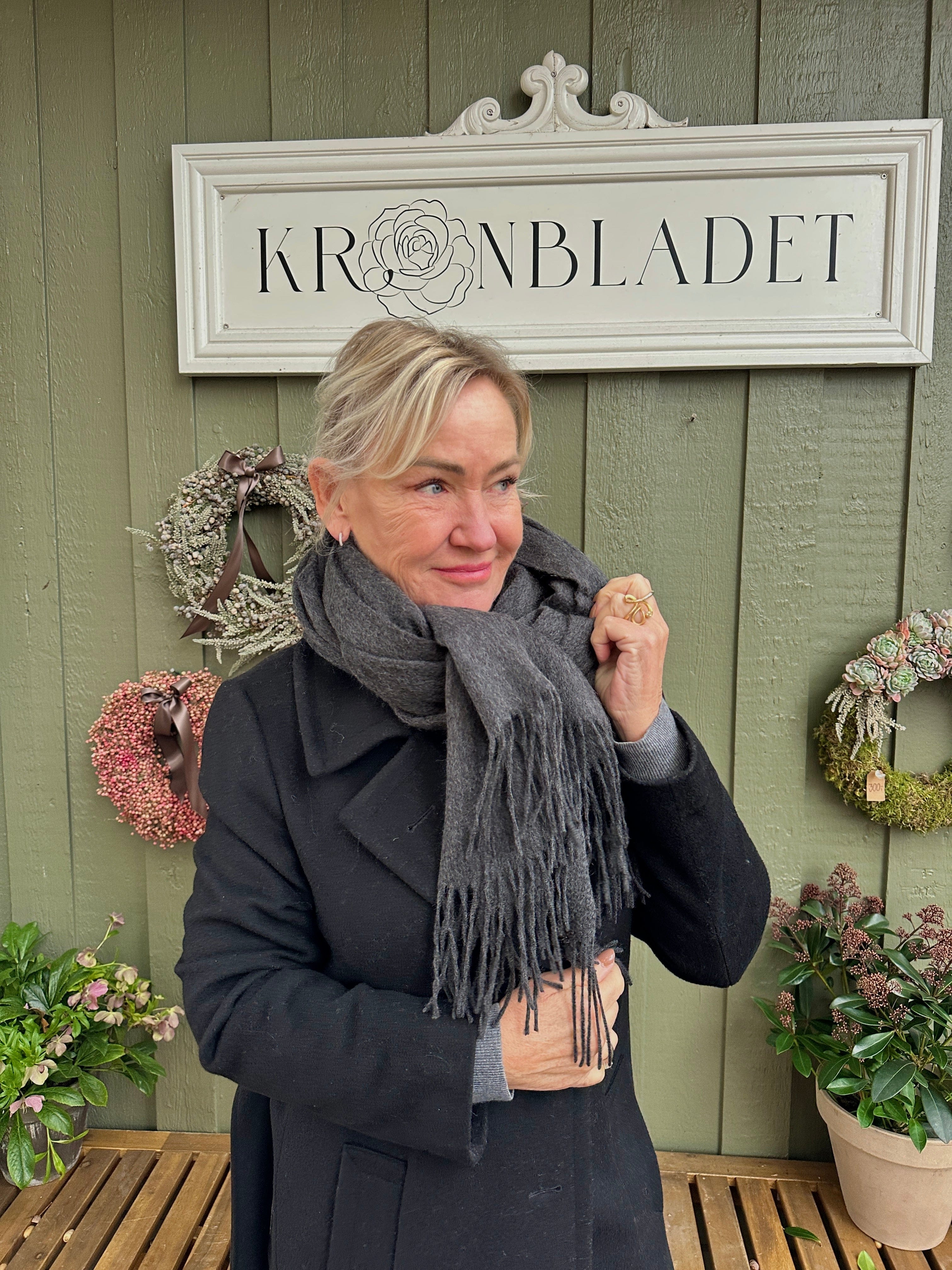 Sjal i 100% Cashmere - Mørkegrå Tørklæder og sjaler Uldplaiden