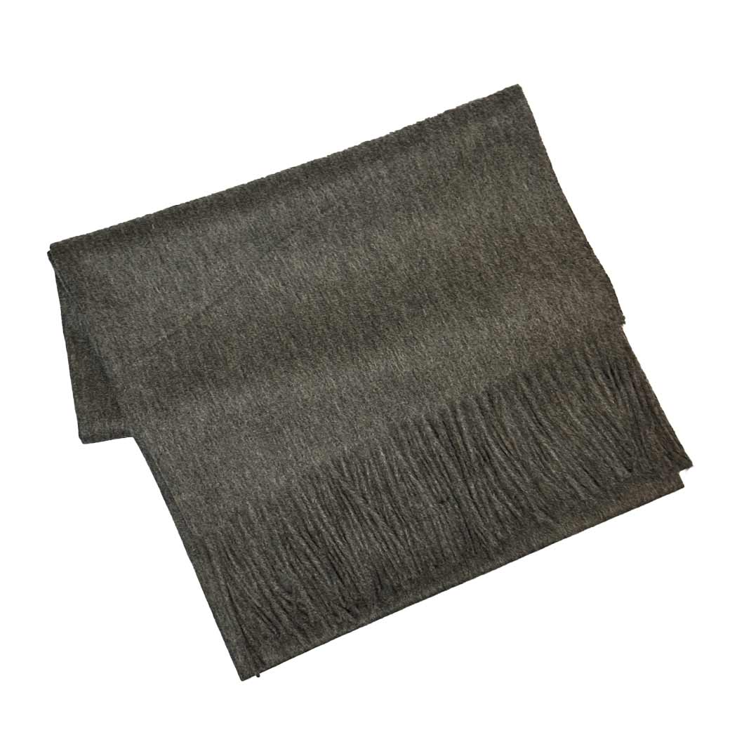 Sjal i 100% Merinould - Gråmeleret (70x200 cm) Tørklæder og sjaler Uldplaiden