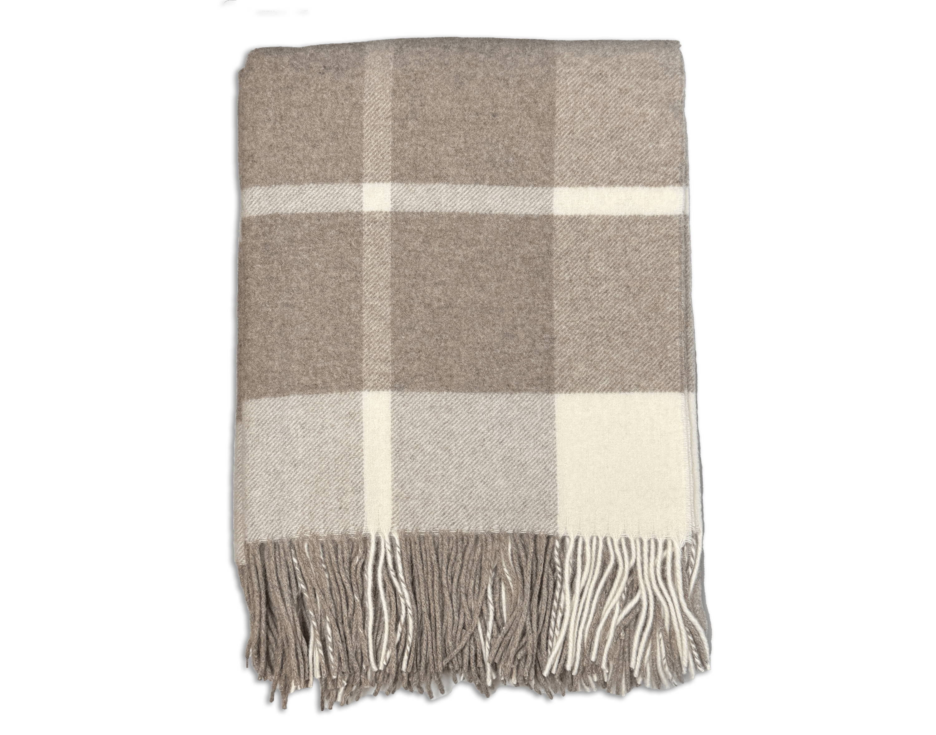 Uldplaid i 10% Cashmere - Beige tern (140x200 cm) Uldplaid Uldplaiden