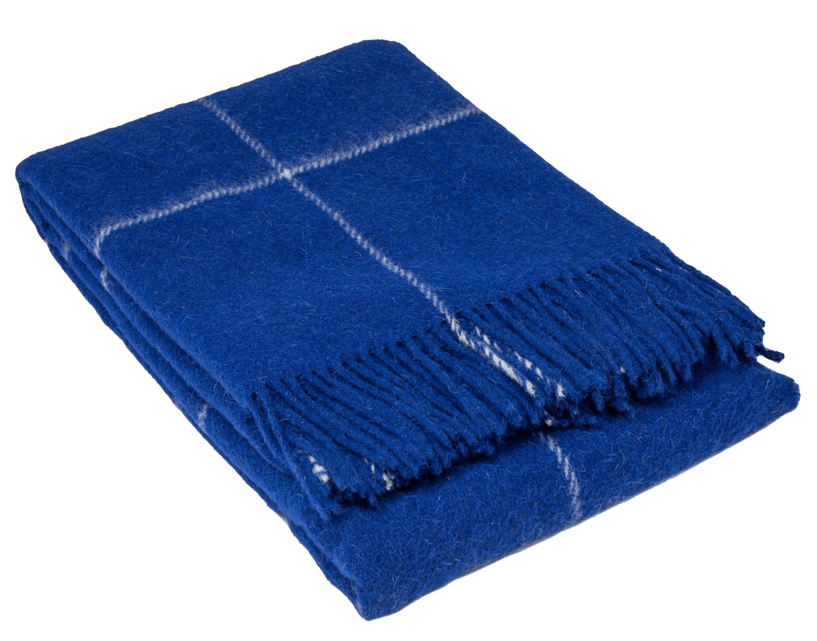 Uldplaid i 100% uld - Blå m. Striber (140x200 cm) Uldplaid Uldplaiden