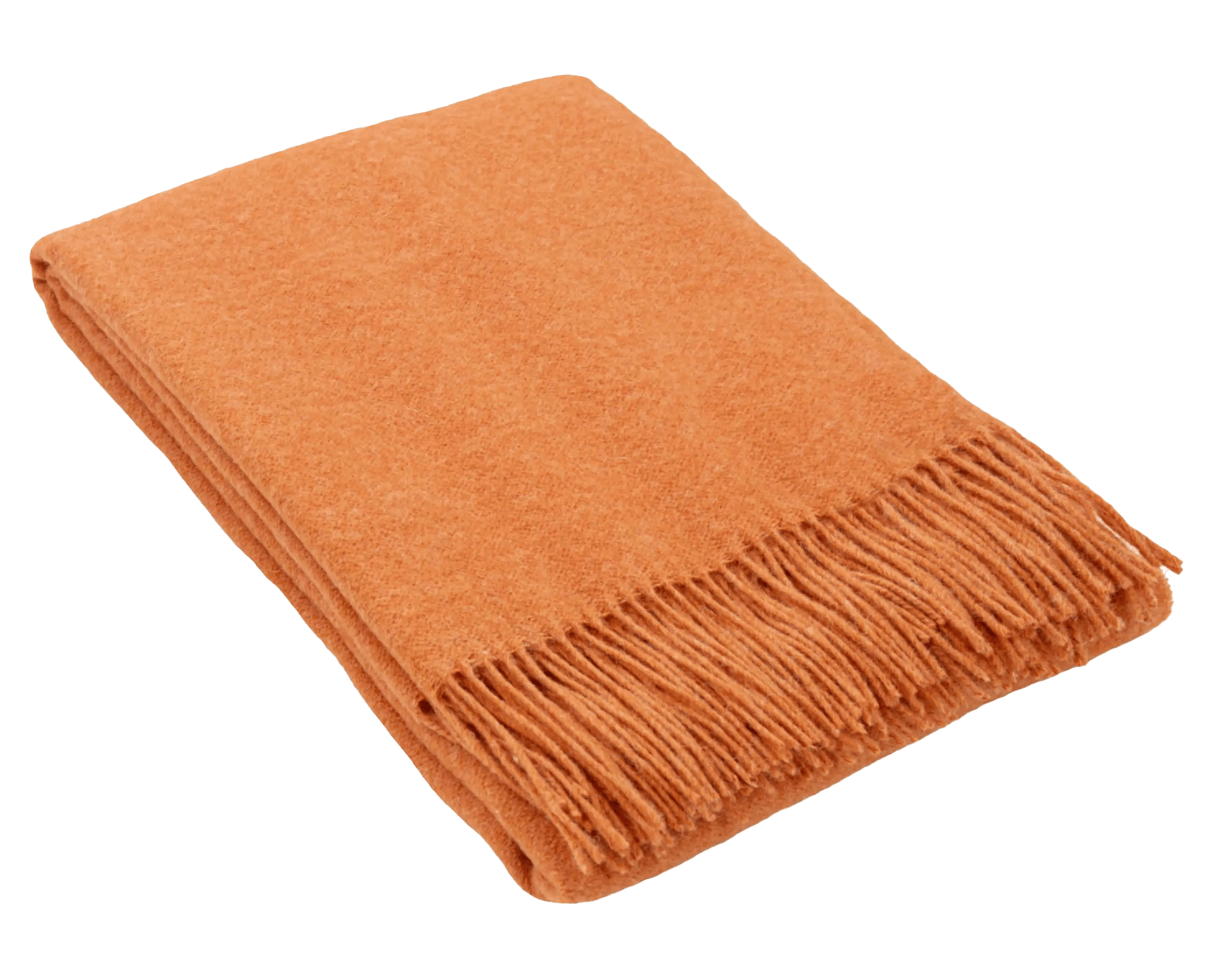 Uldplaid i 100% uld - Orange (140x200 cm) Uldplaid Uldplaiden