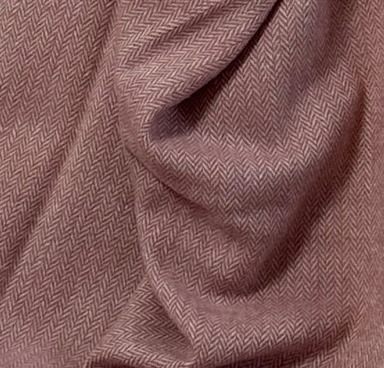 Uldplaid i 100% uld - Rosa m. Sildebensmønster (140x200 cm) Uldplaid Uldplaiden